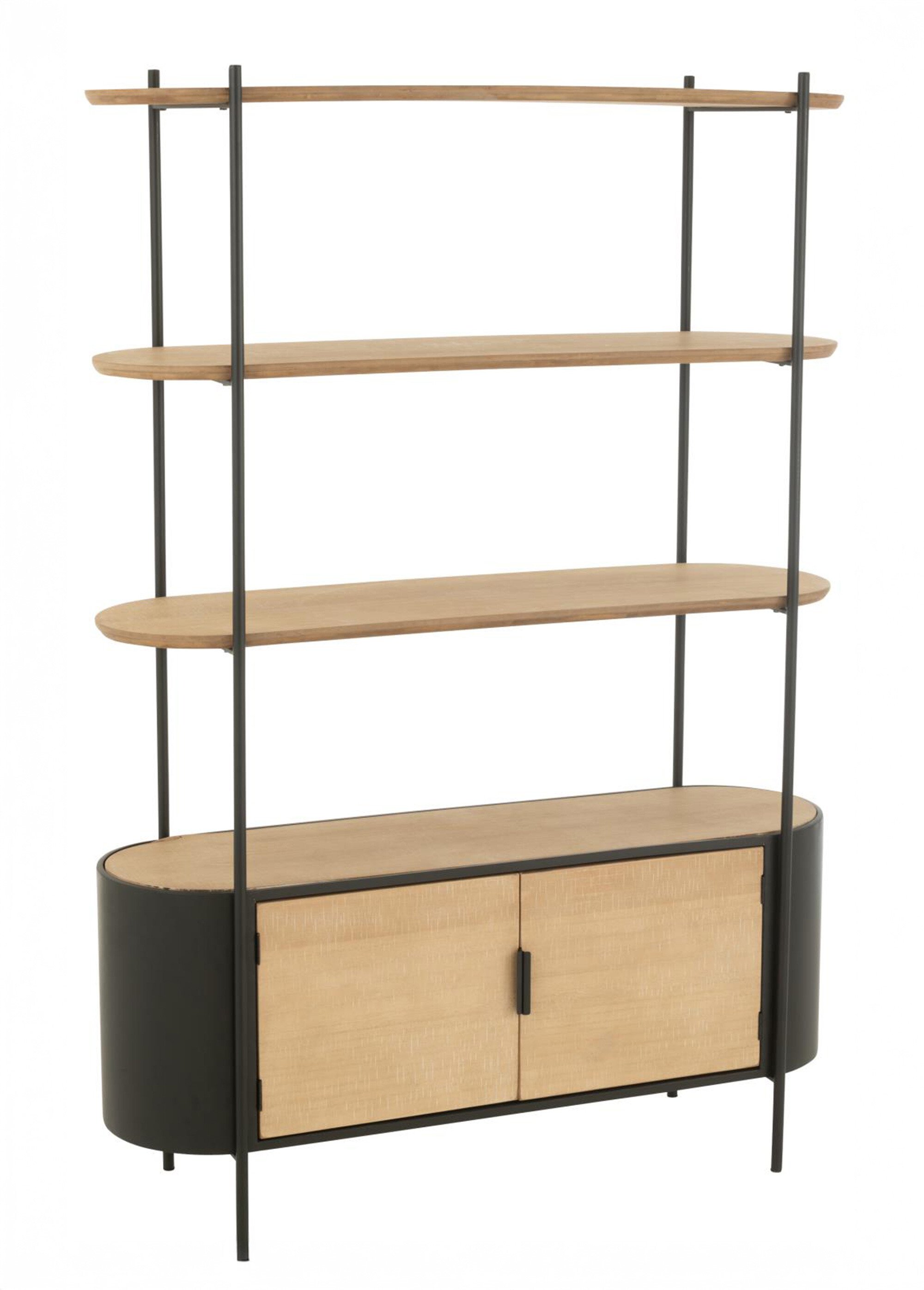 Etagère ovale chic métal et bois BEIGE JP-57584 FA1