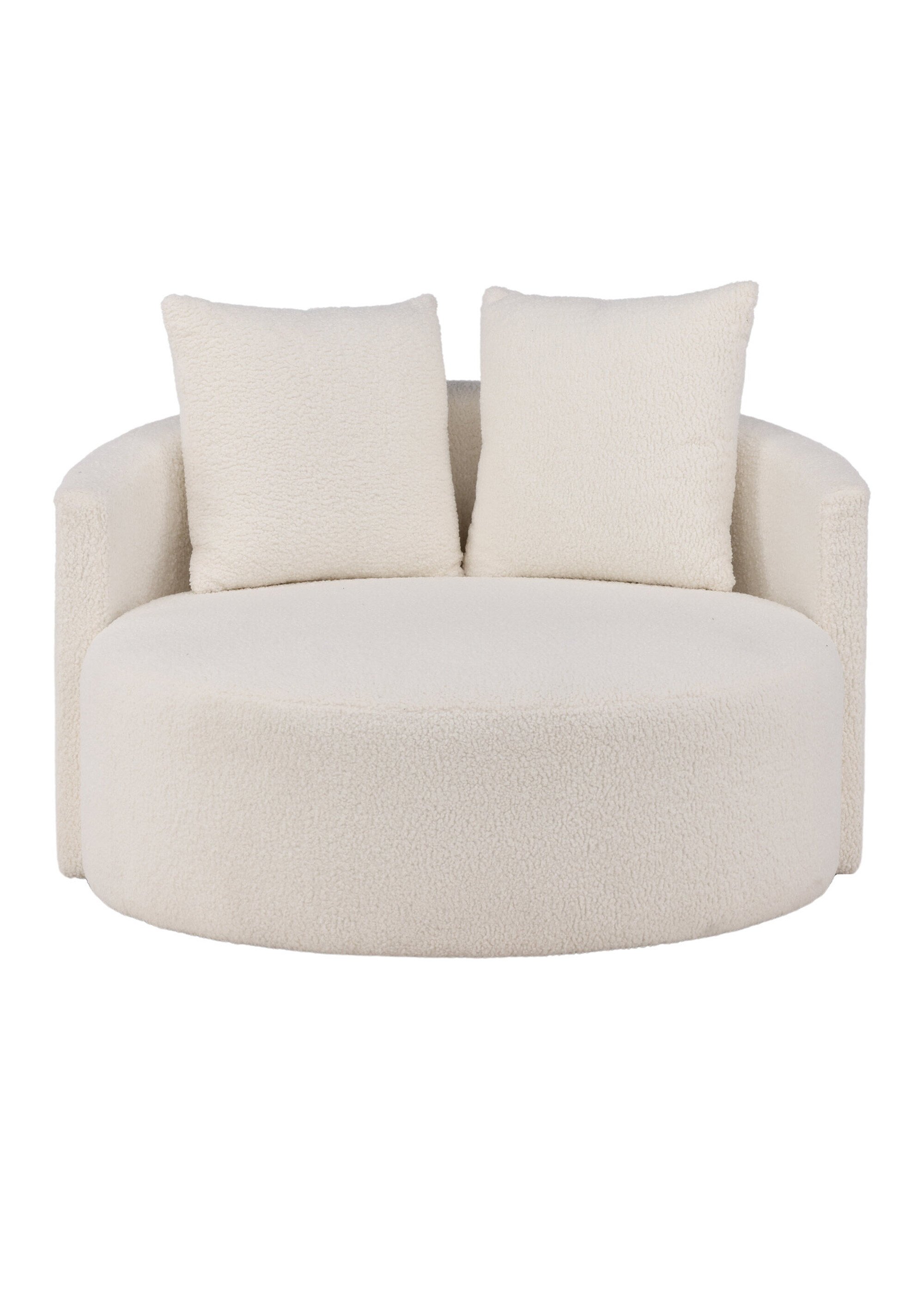 Fauteuil large rond façon cocooning BLANC VEN-15560-060 DE1