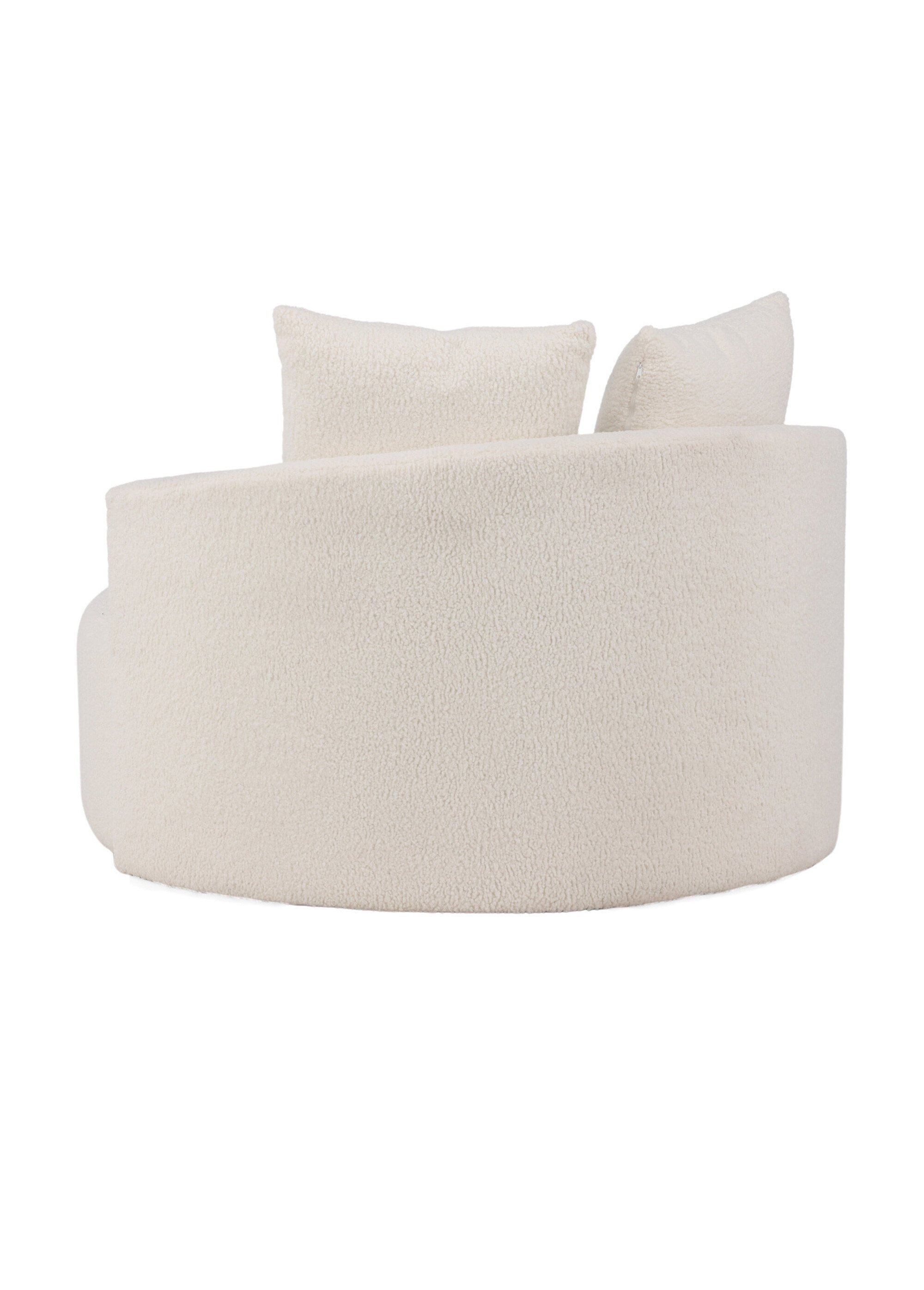 Fauteuil large rond façon cocooning BLANC VEN-15560-060 DO1