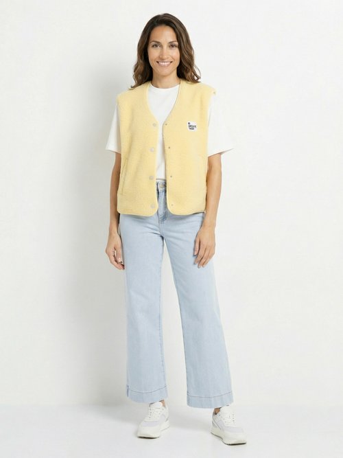 Gilet sherpa sans manches, patch Awesome Femme Jaune PNL-SK32070 SF1