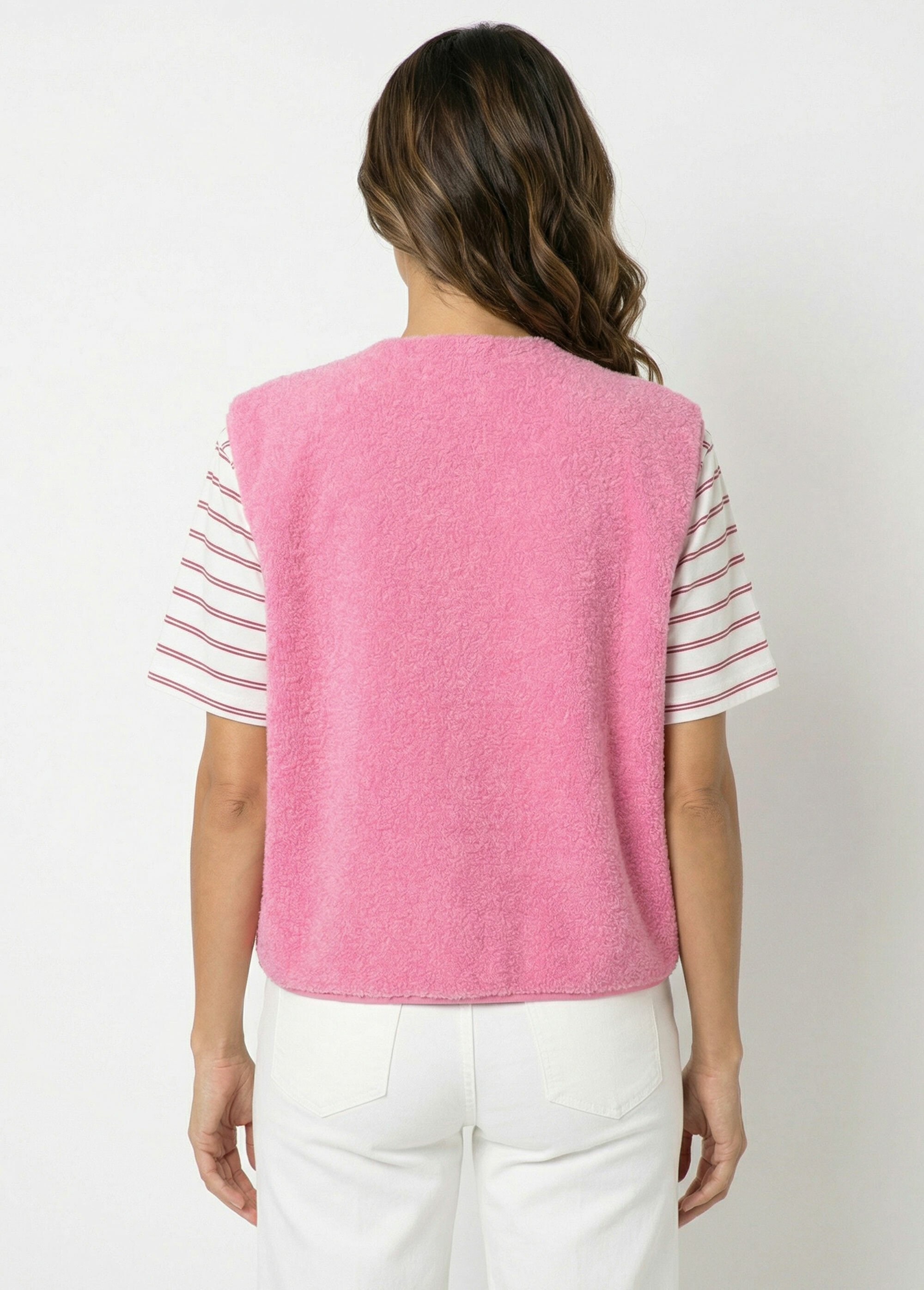 Gilet sherpa sans manches, patch Awesome