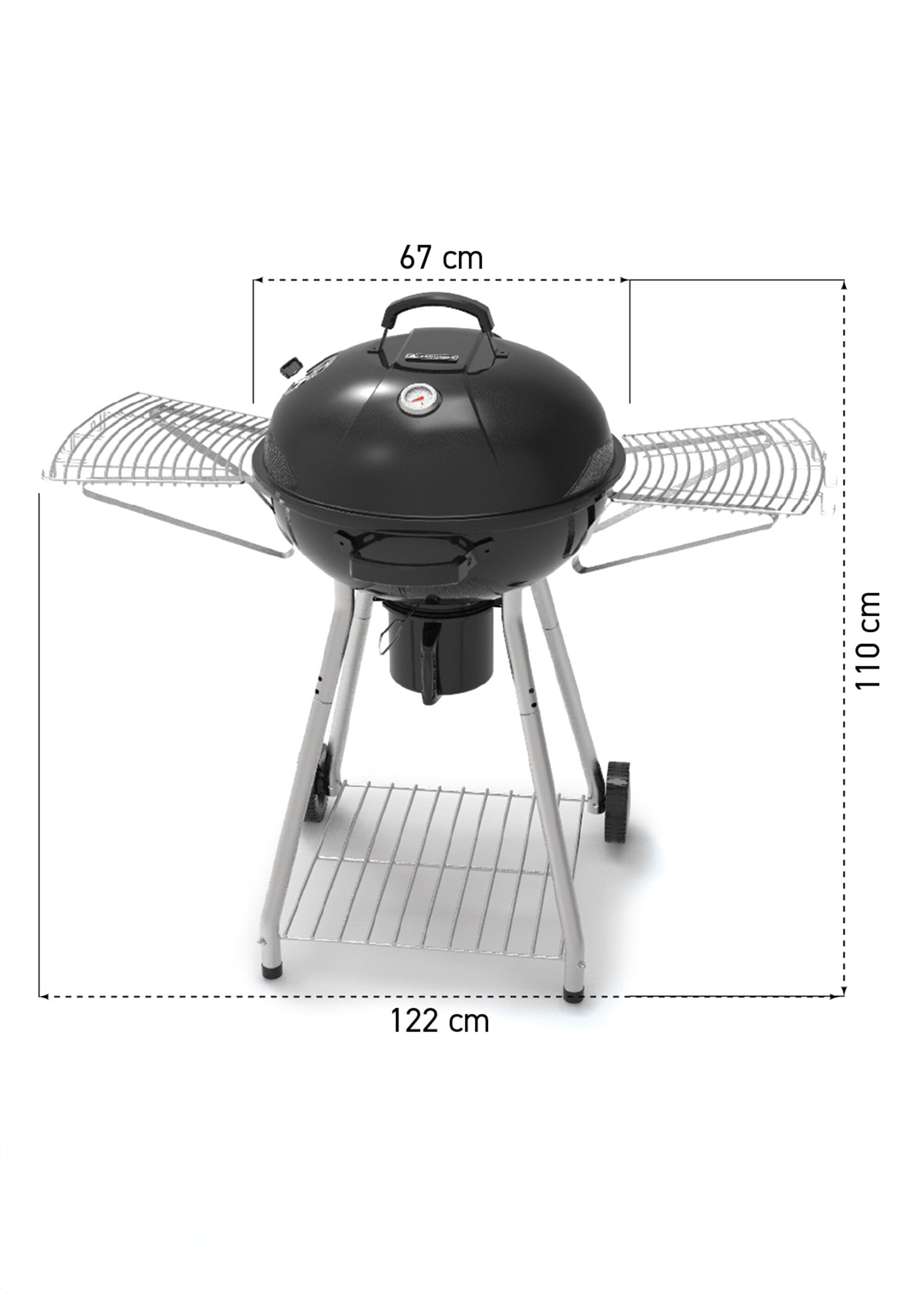 Barbecue 2 en 1 au charbon + couvercle NOIR 9190275 DE2