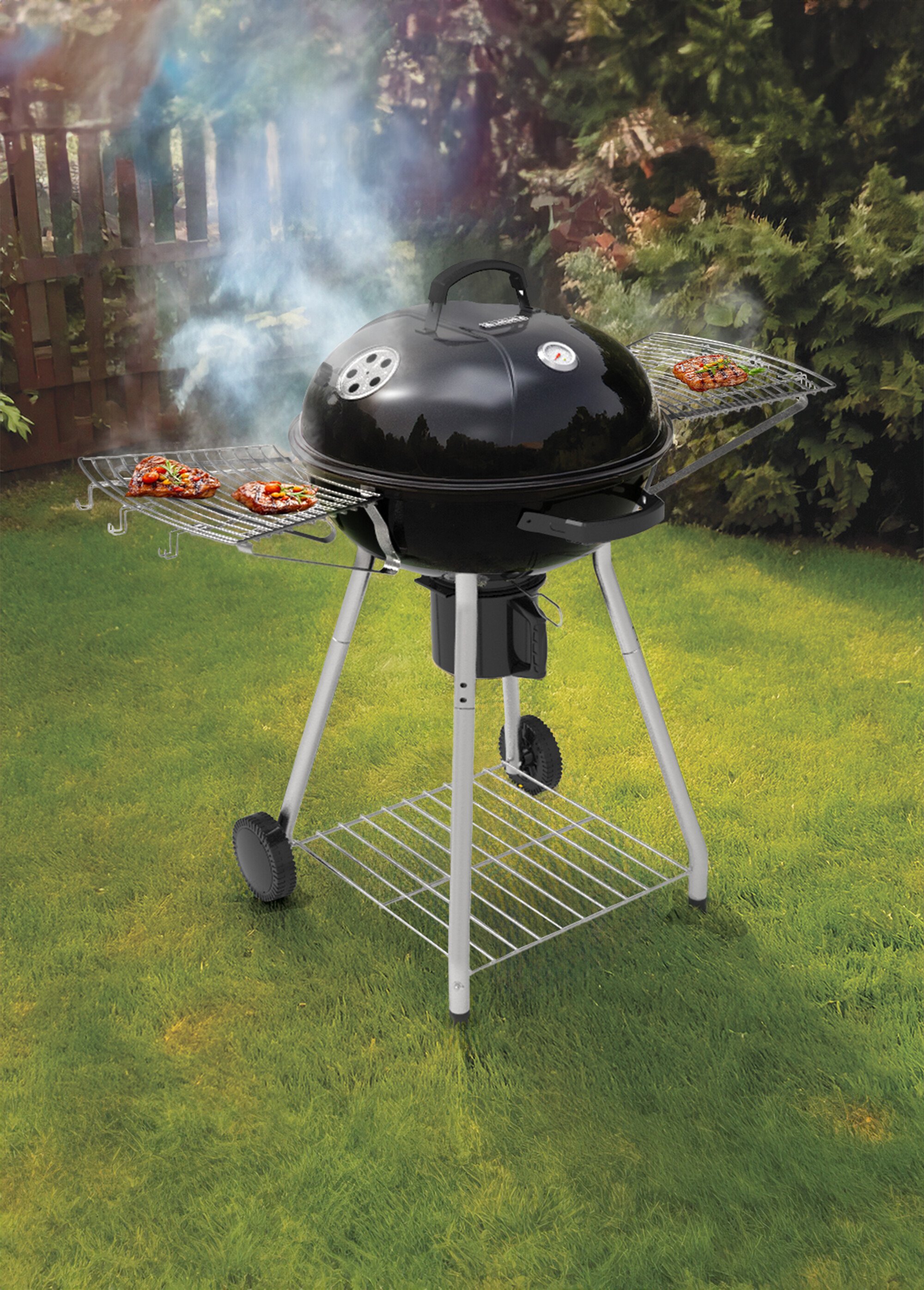 Barbecue 2 en 1 au charbon + couvercle NOIR 9190275 SF1