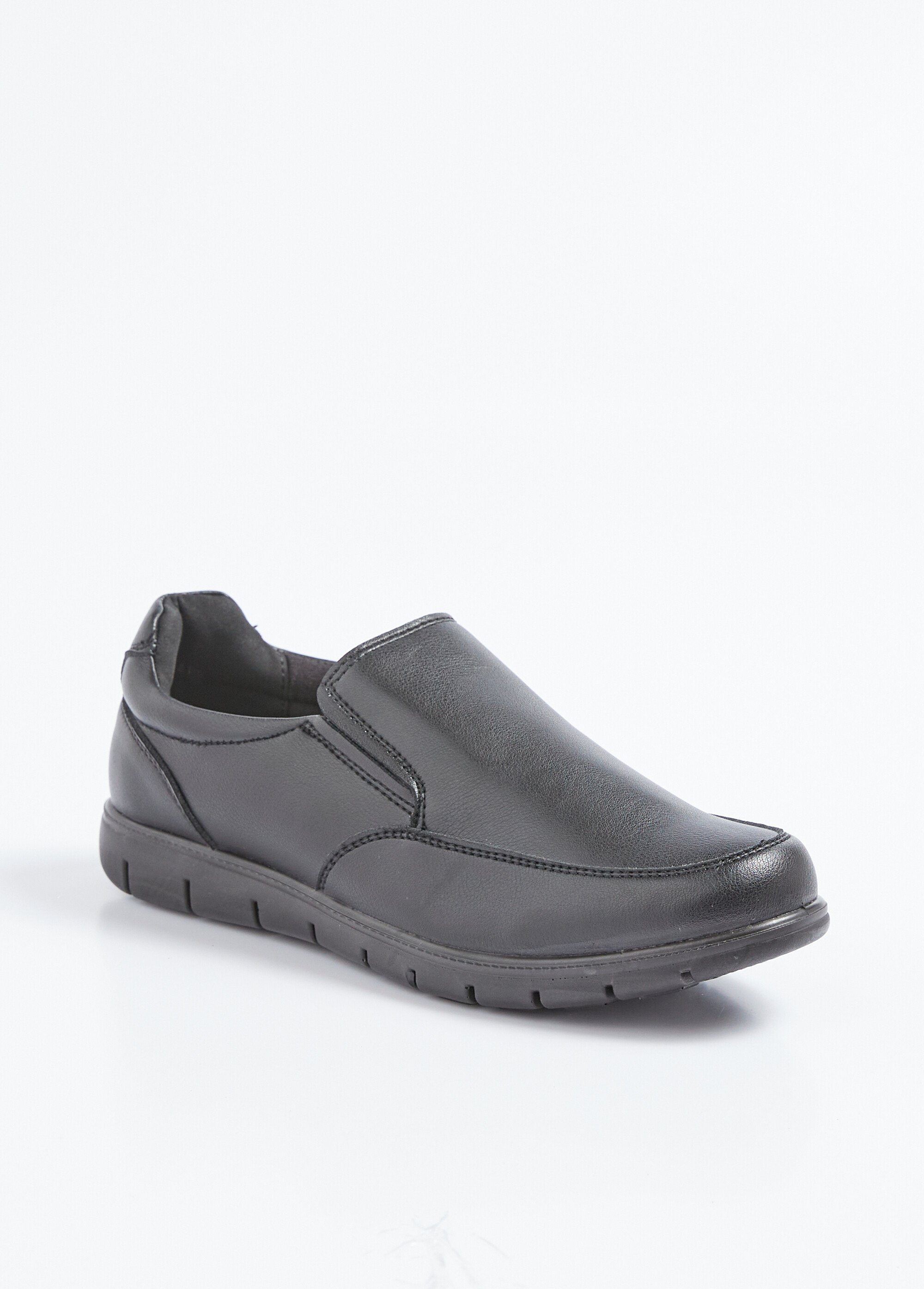 Mocassins élastiqués compensés Homme Noir ISAMEL FA1
