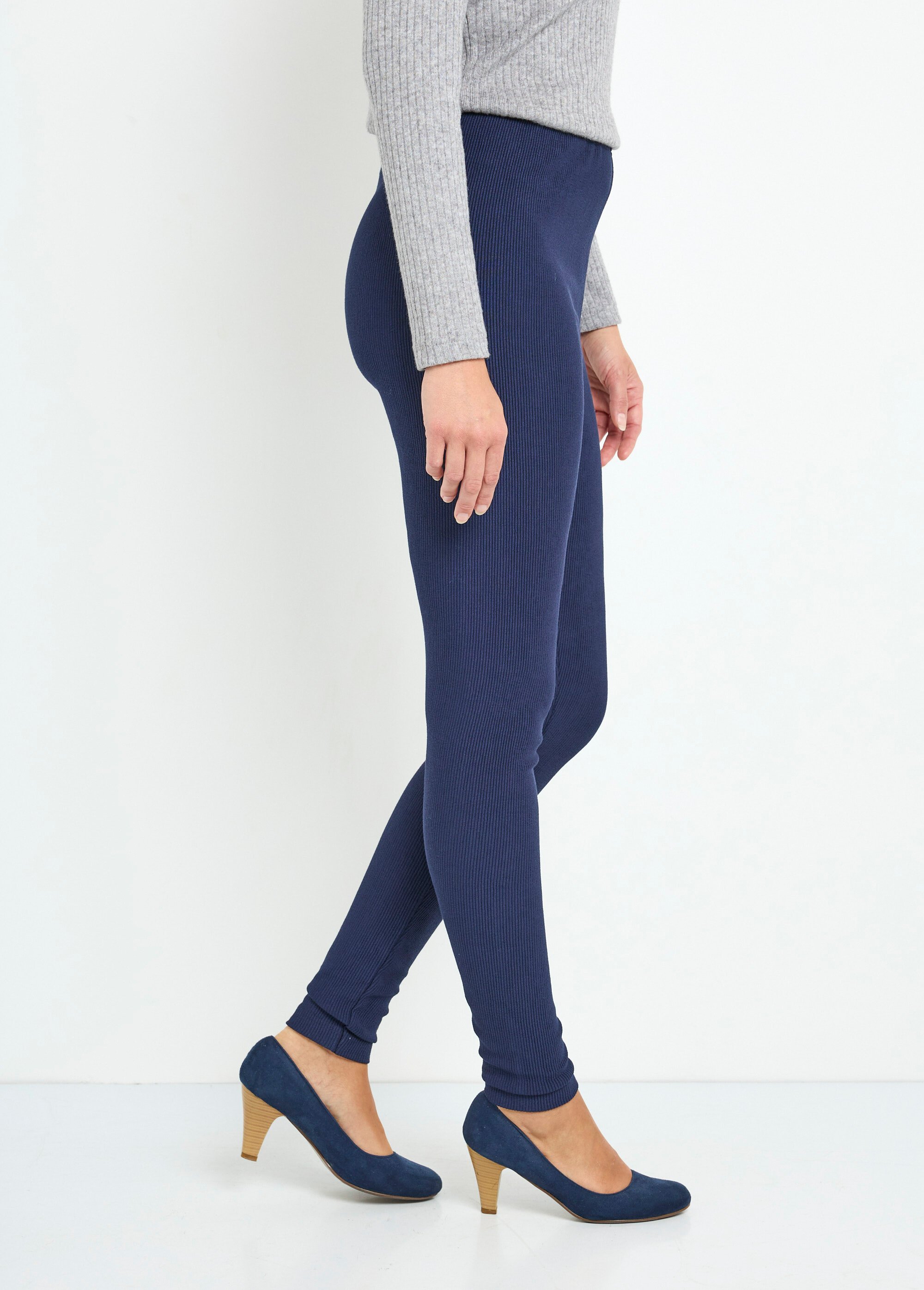 Legging côtelé taille élastiquée Femme Bleu NORRIS DR1