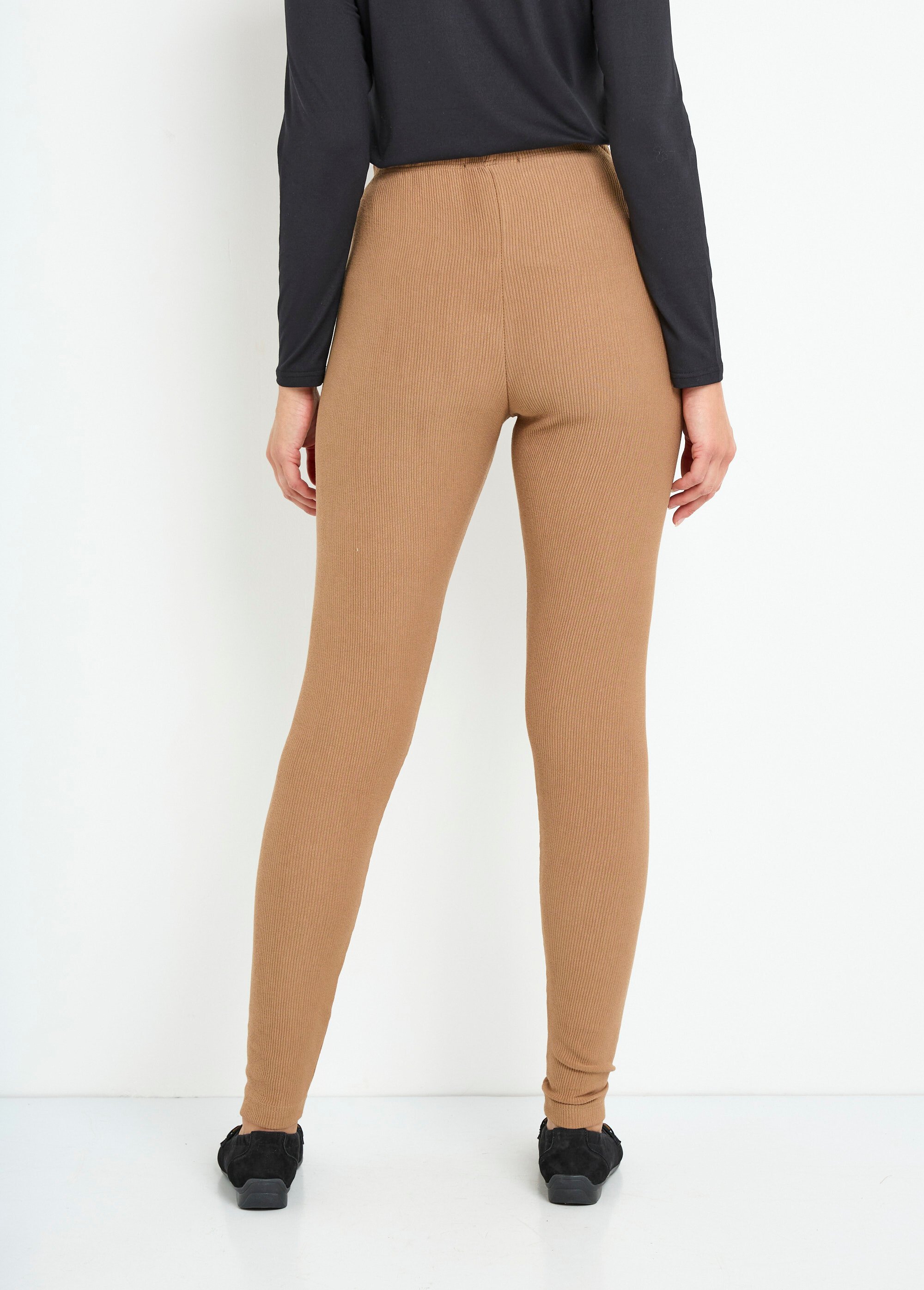 Legging côtelé taille élastiquée Femme Beige NORRIS DO1