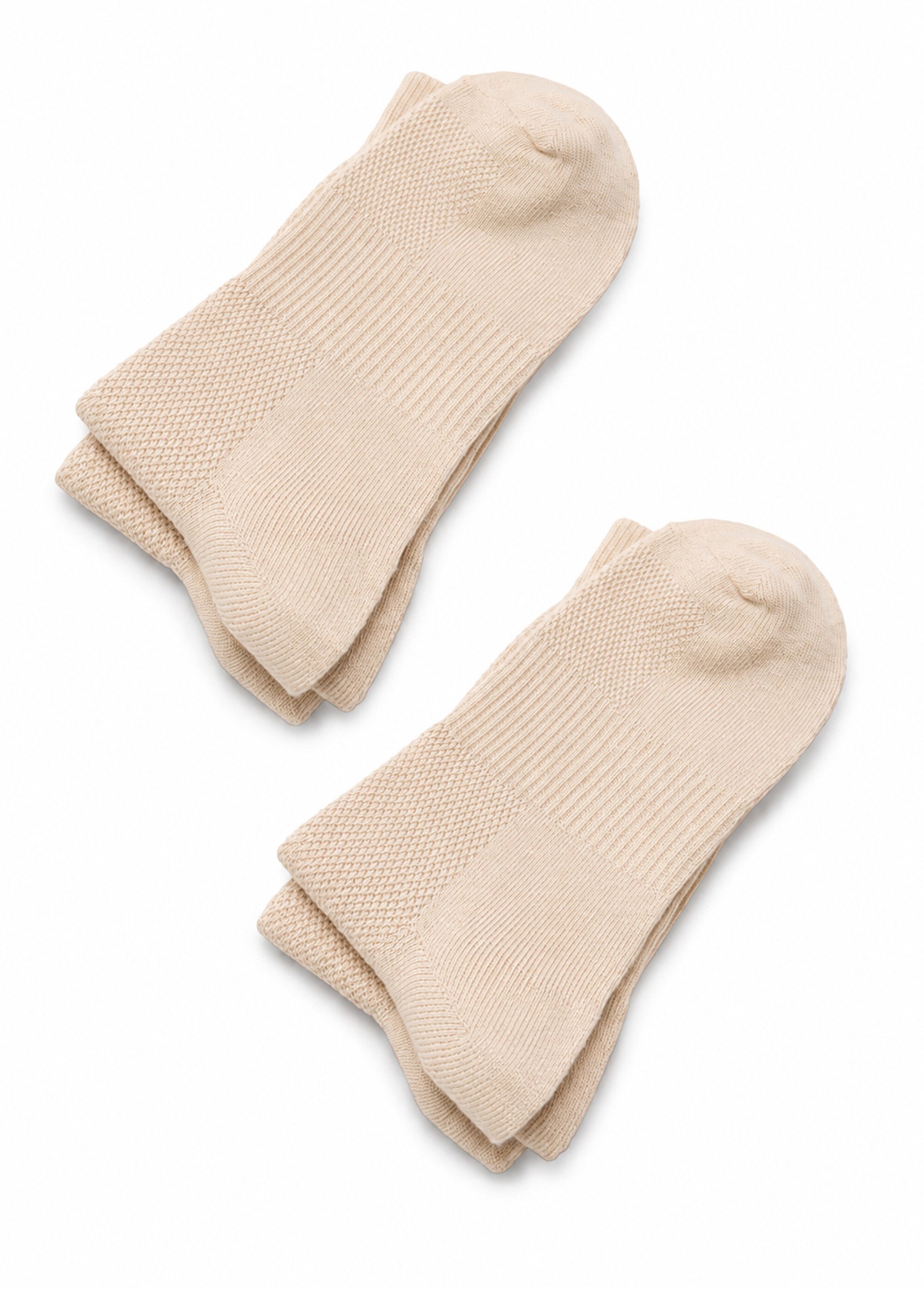 Mi-bas effet massant - lot de 2 paires Homme Beige ISELI FA1