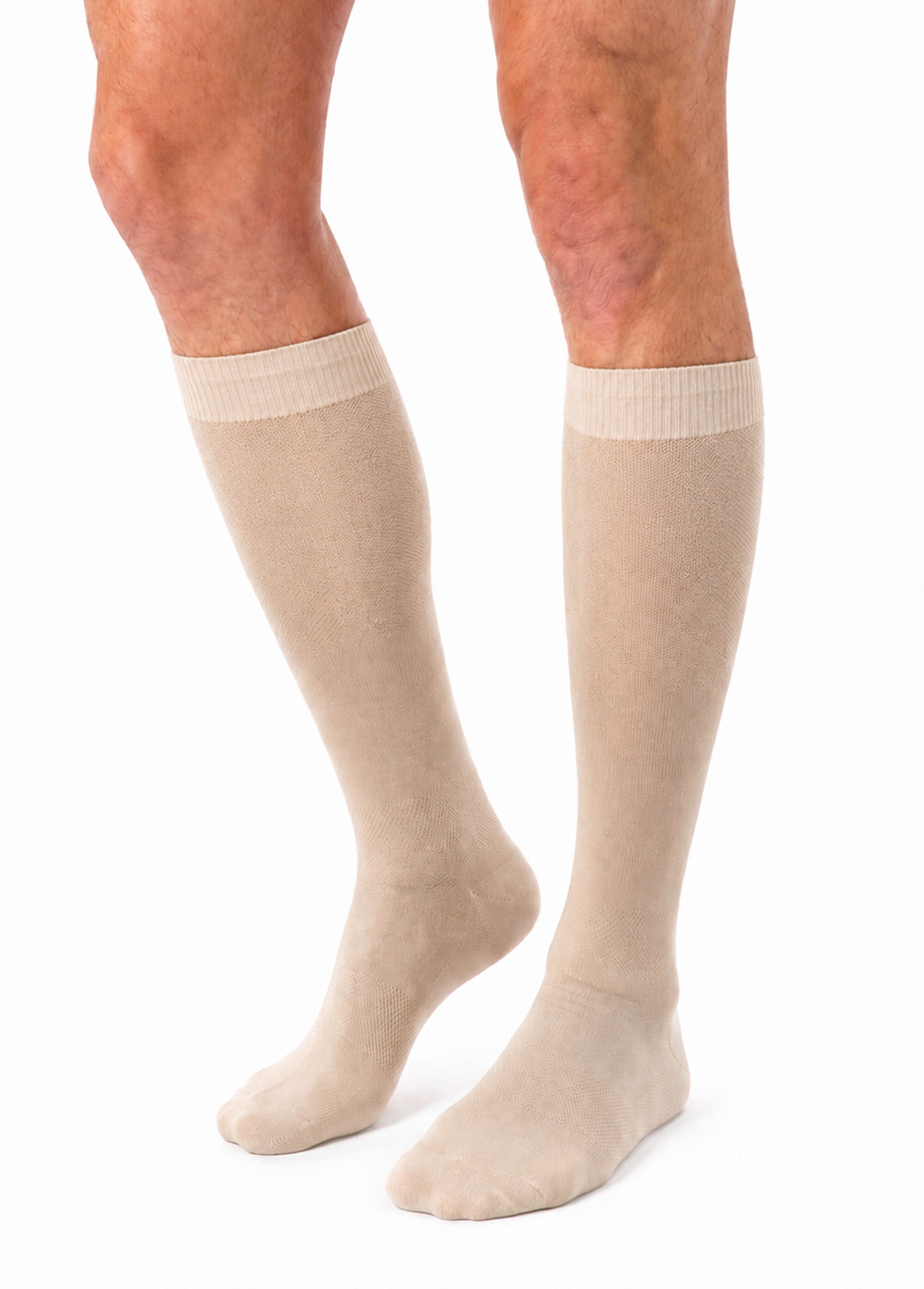 Mi-bas effet massant - lot de 2 paires Homme Beige ISELI SI1