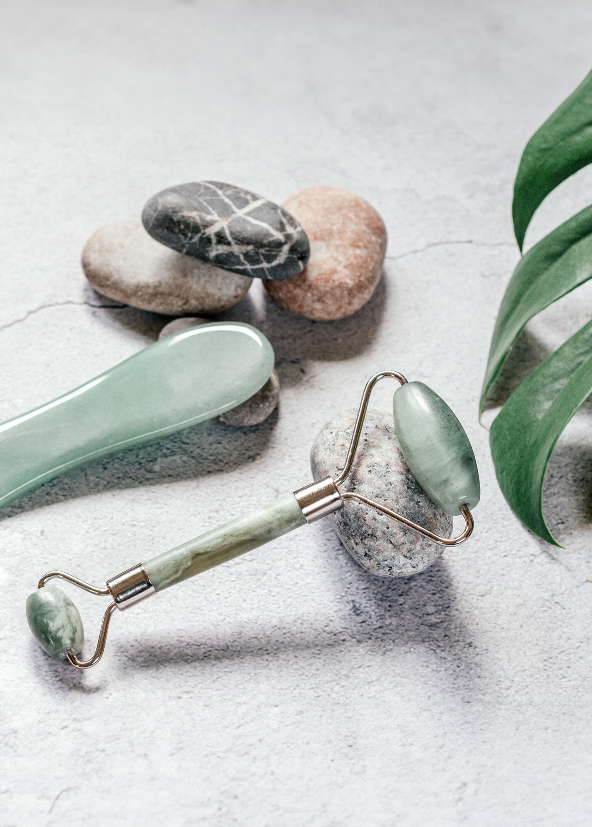 Rouleau de massage jade pierre naturelle Vert ZENROLLERJADE SF1