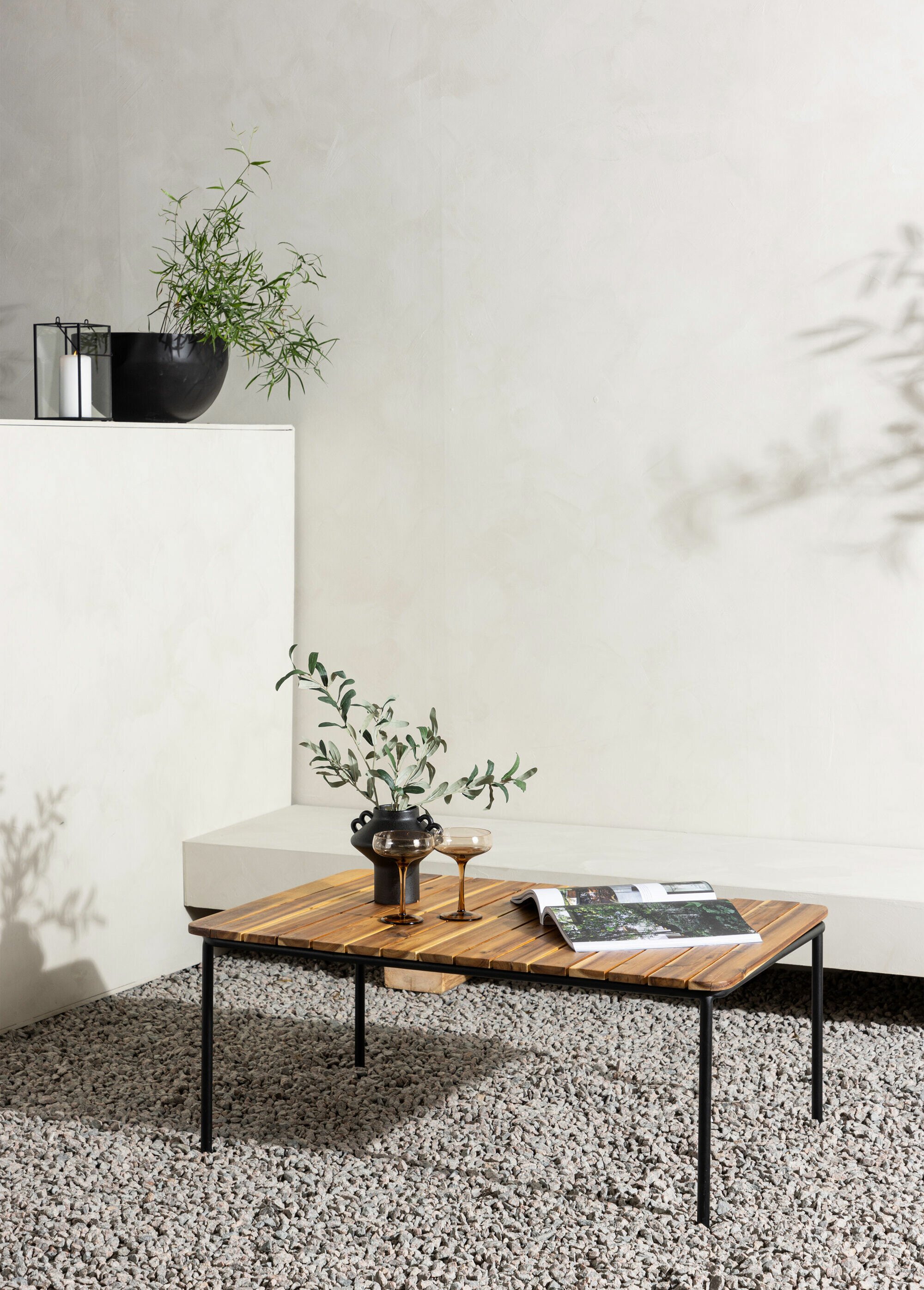 Table basse outdoor acier et bois acacia BEIGE VEN-9582-068 SI1