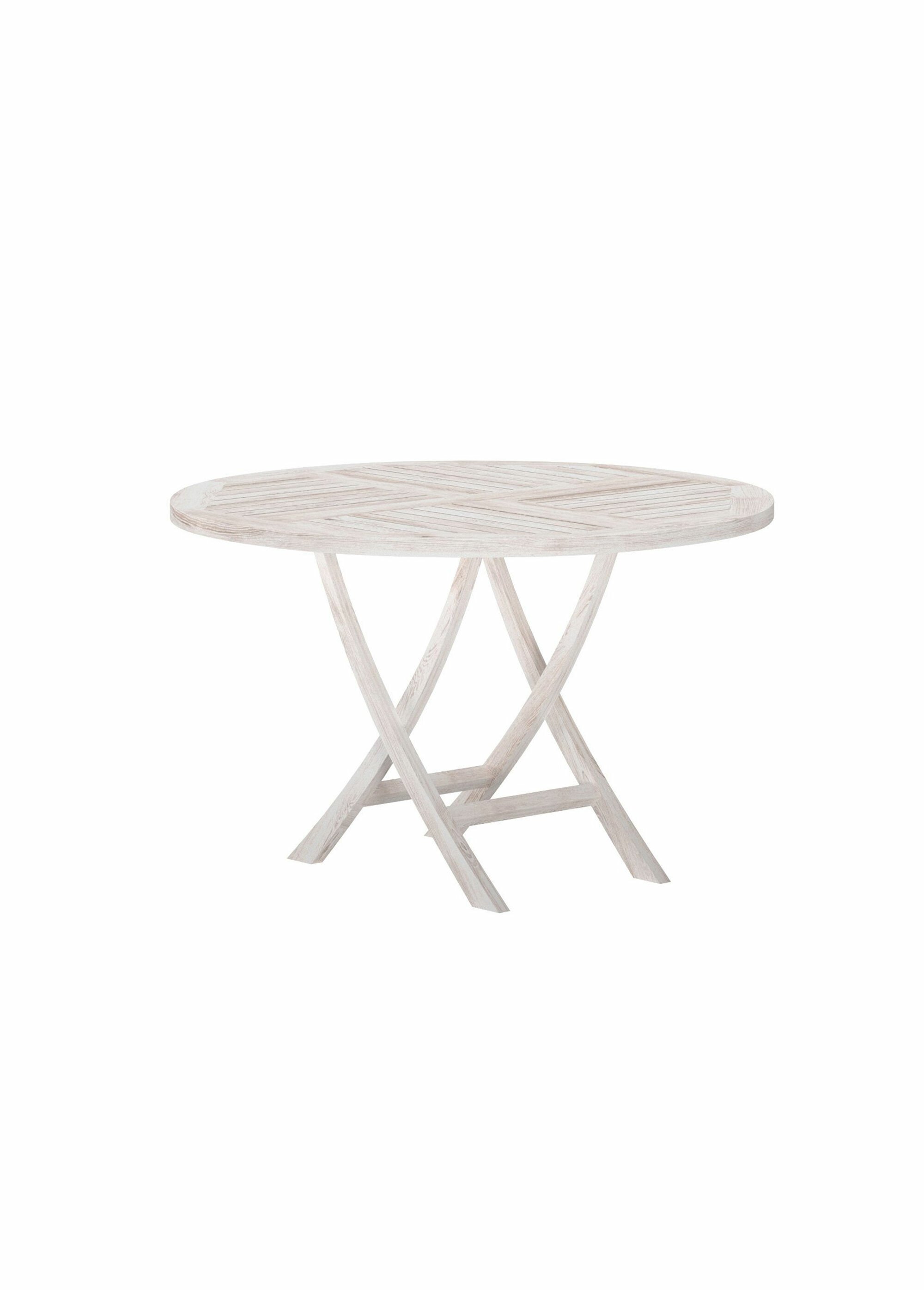 Table de jardin ronde teck, diam 120cm
