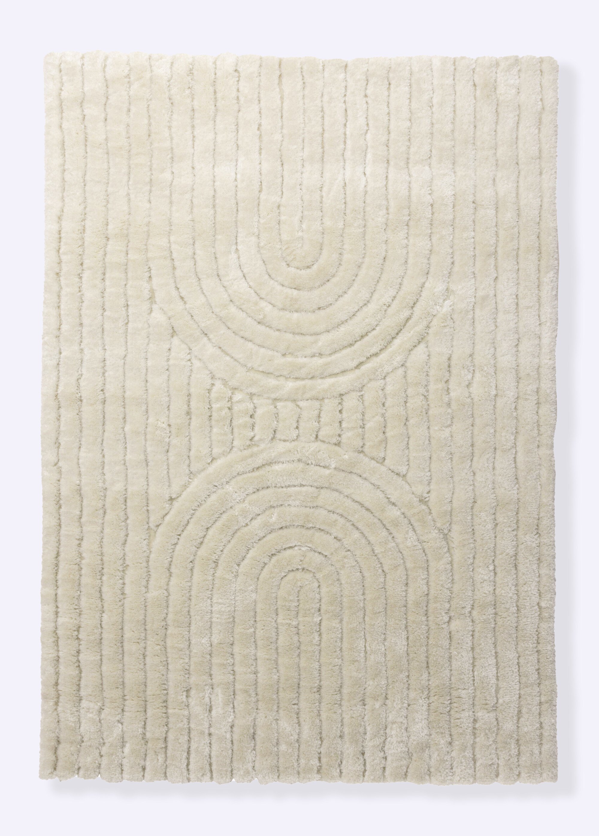 Tapis tufté clair motif arches 2,3x1,6m