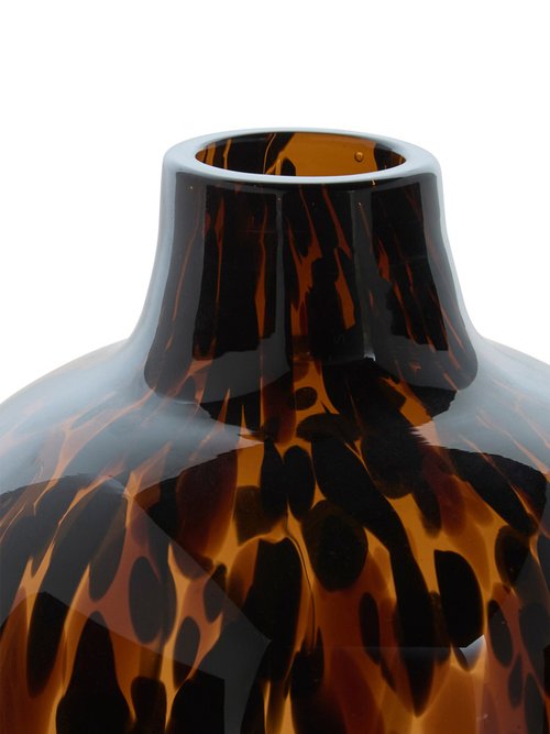 Vase moucheté en verre ambré Marron JJA-210215 DE1