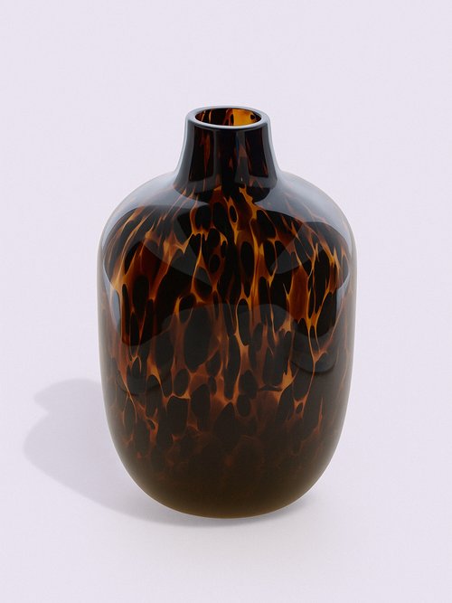 Vase moucheté en verre ambré Marron JJA-210215 FA1