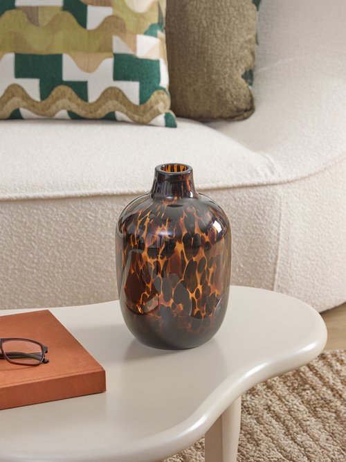 Vase moucheté en verre ambré Marron JJA-210215 SI1