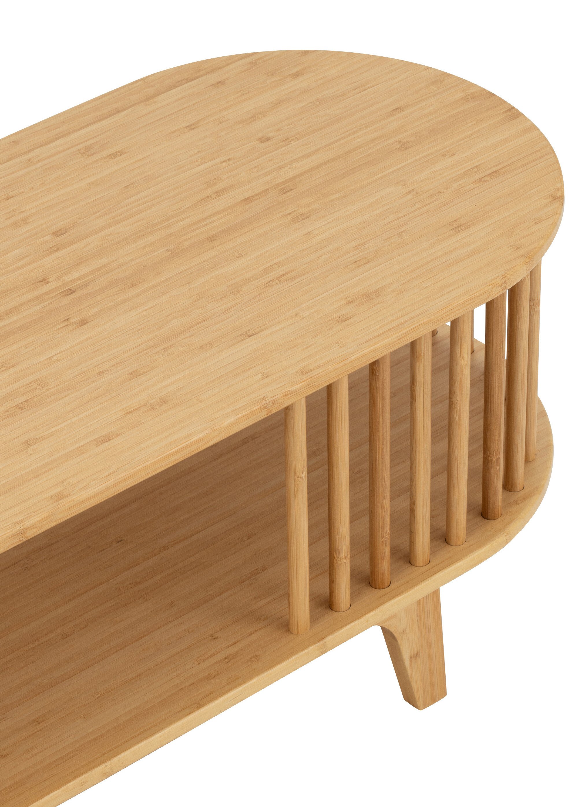 Banc TV ajouré en bambou naturel