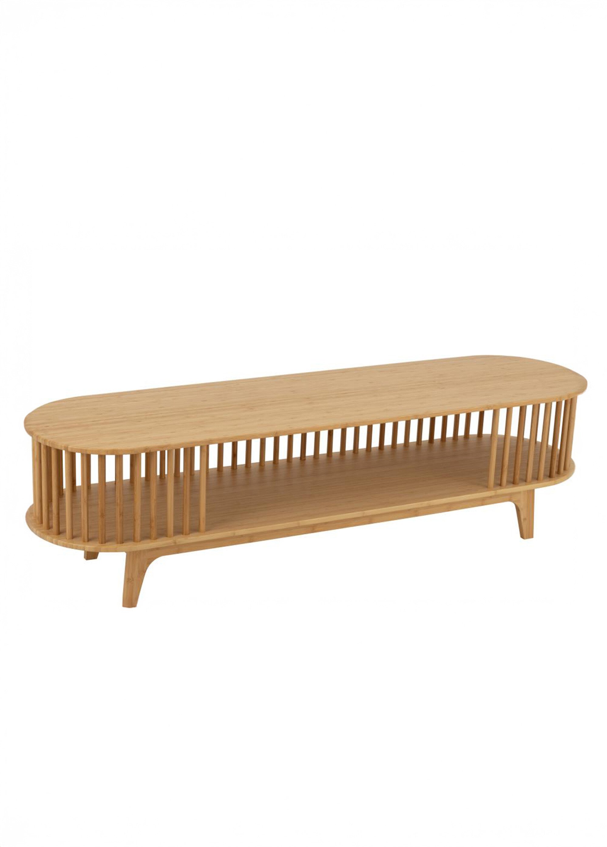 Banc TV ajouré en bambou naturel