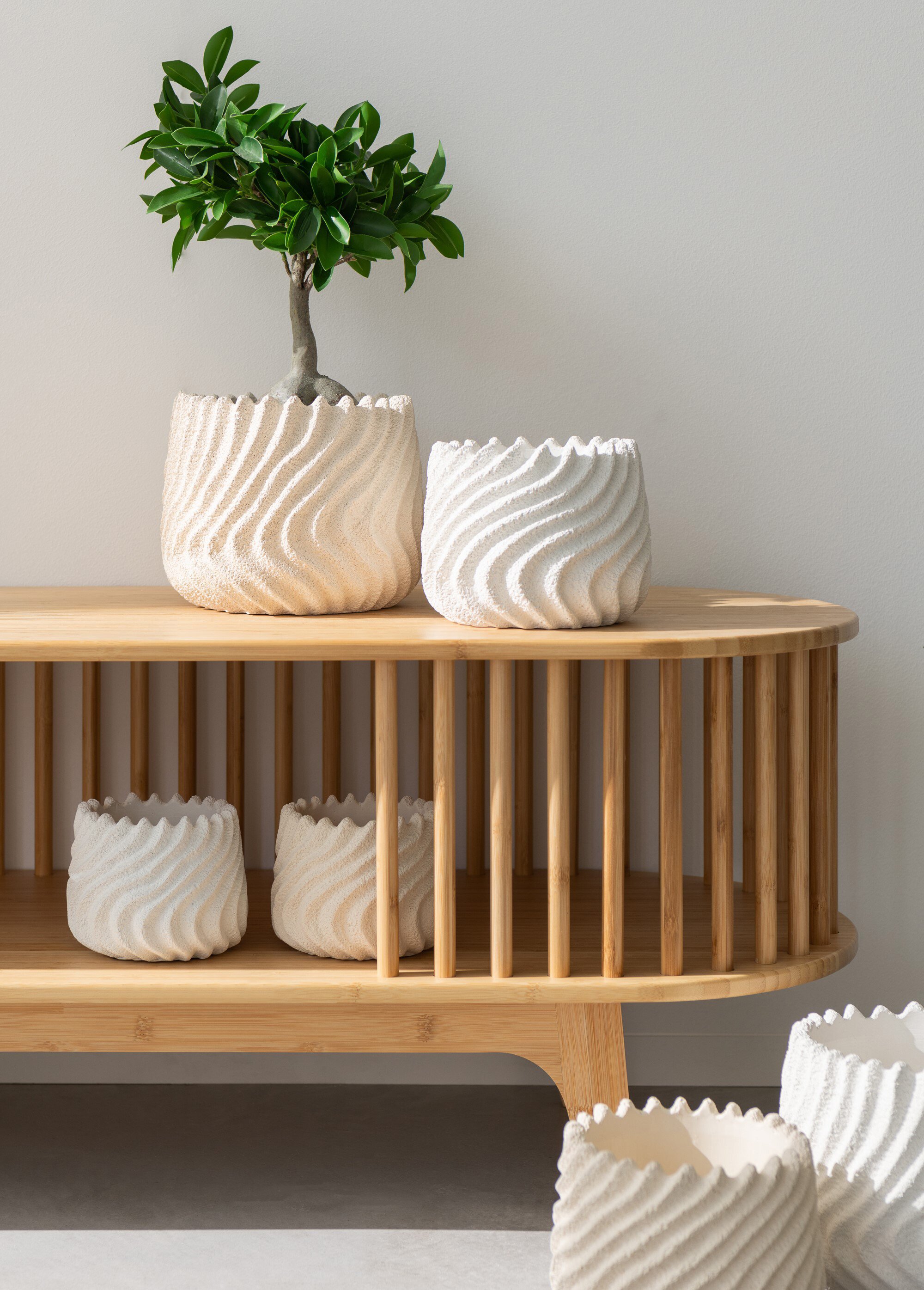 Banc TV ajouré en bambou naturel BEIGE JP-50846 SI1