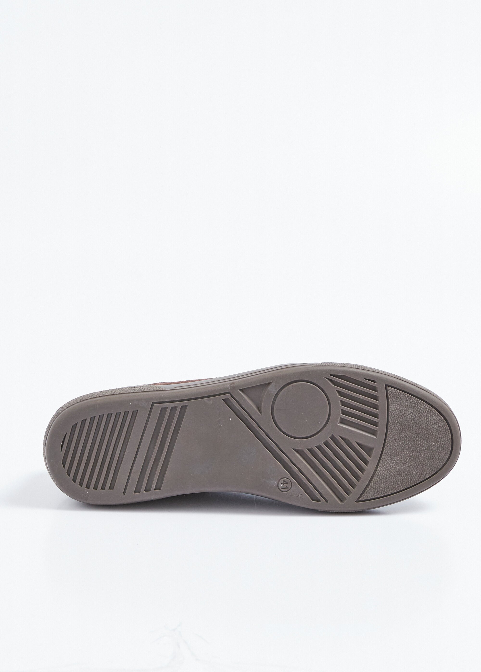 Baskets basses en cuir lacées et zippées Homme Marron ISLANDE UN1