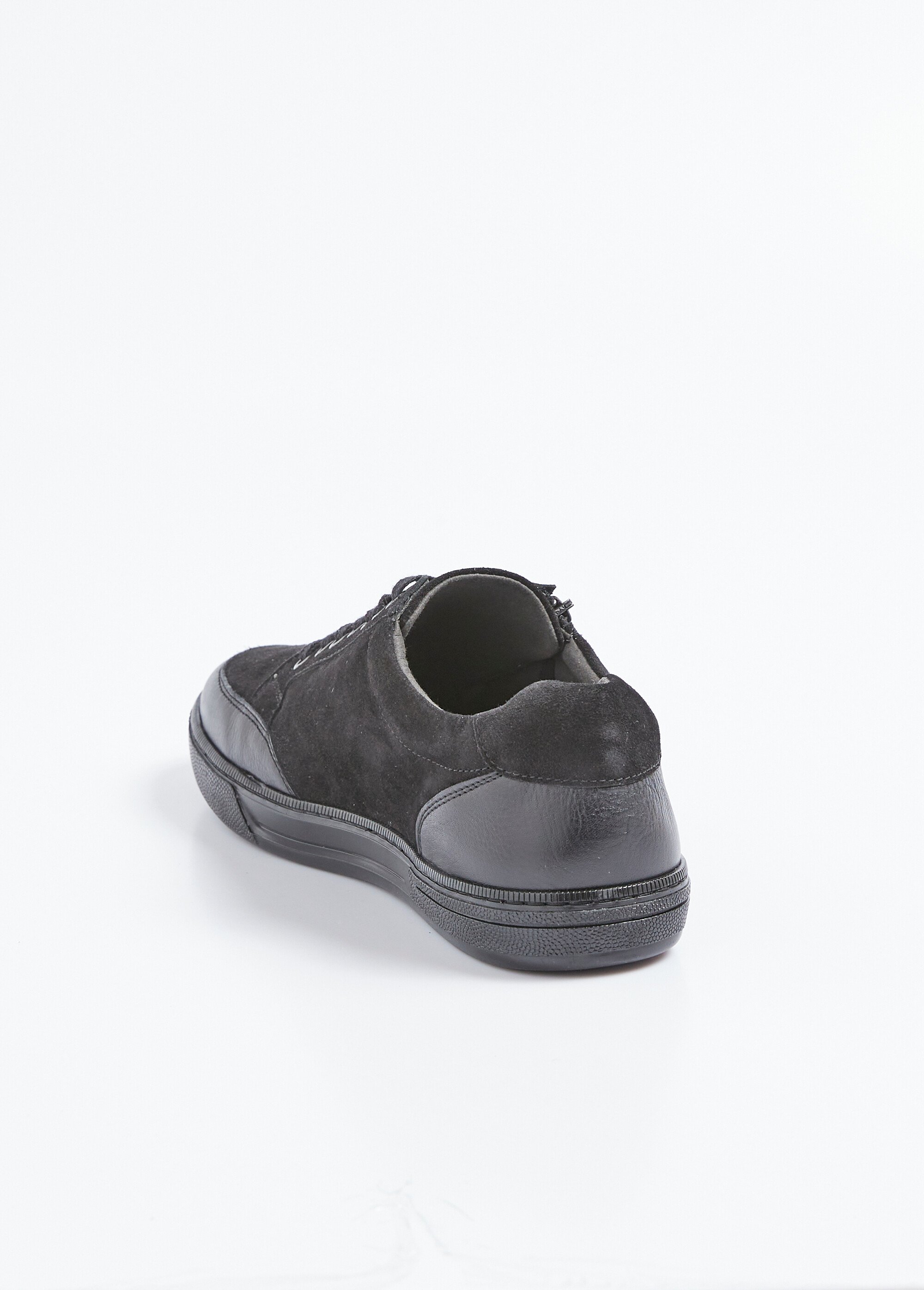 Baskets basses en cuir lacées et zippées Homme Noir ISLANDE DO1