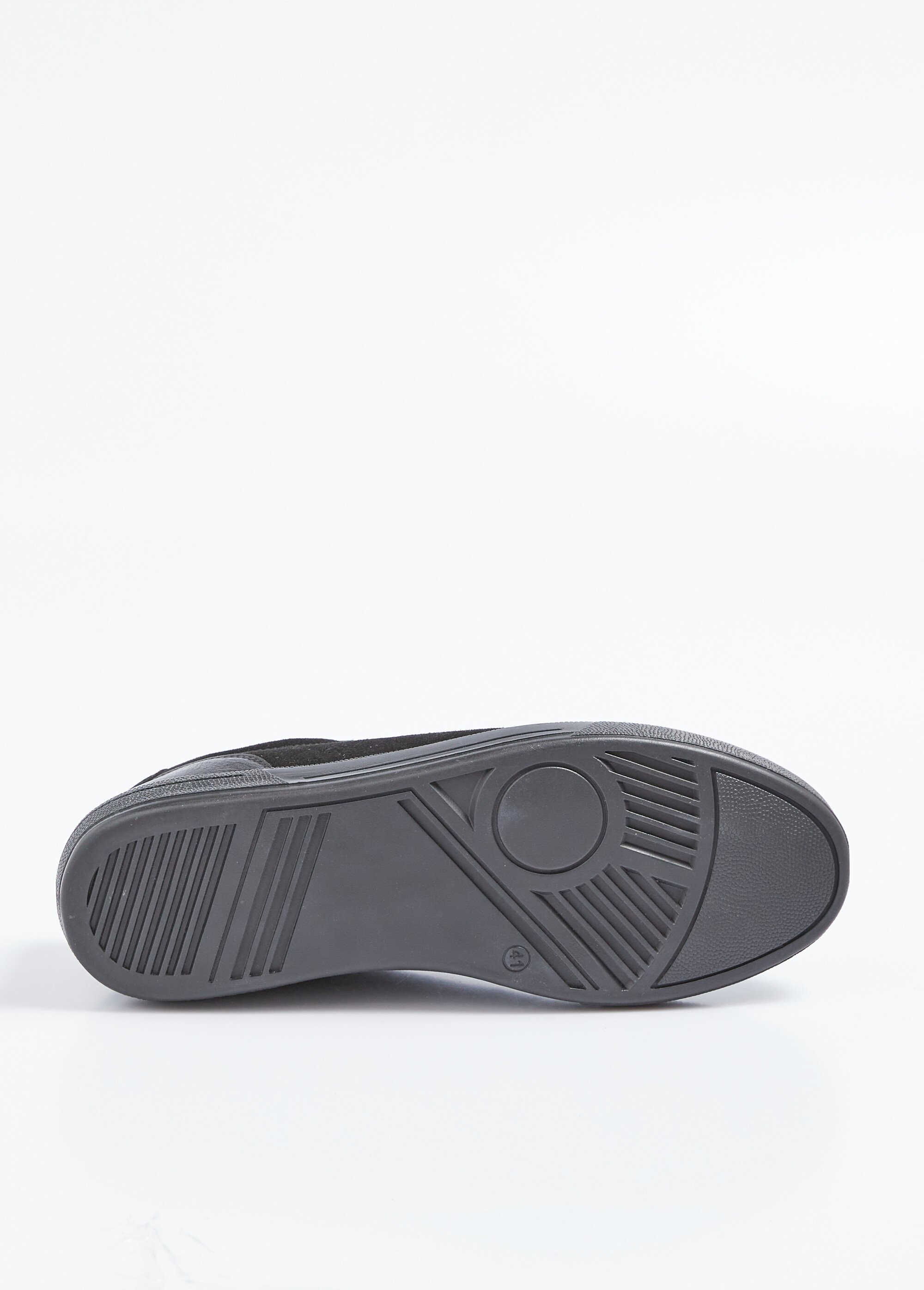 Baskets basses en cuir lacées et zippées Homme Noir ISLANDE UN1