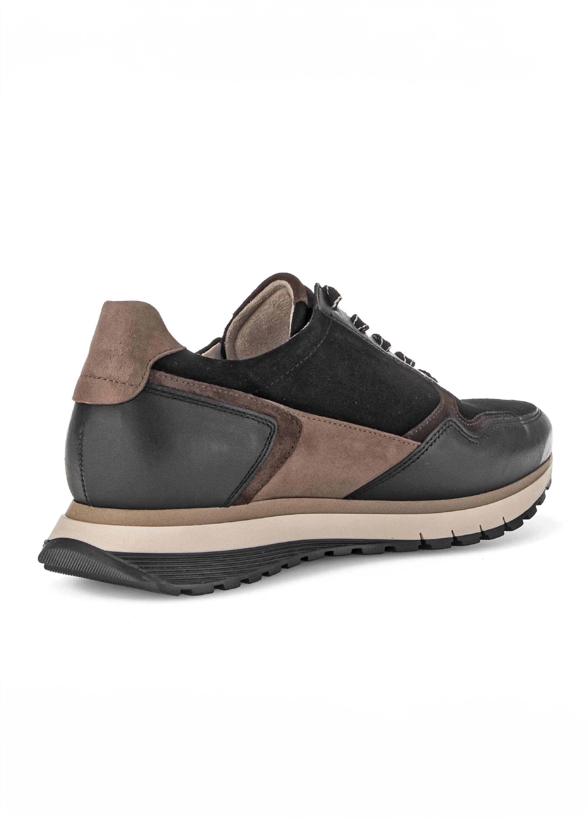 Baskets compensées en cuir multi effets Femme NOIR MARRON GAB-7637867 DO1