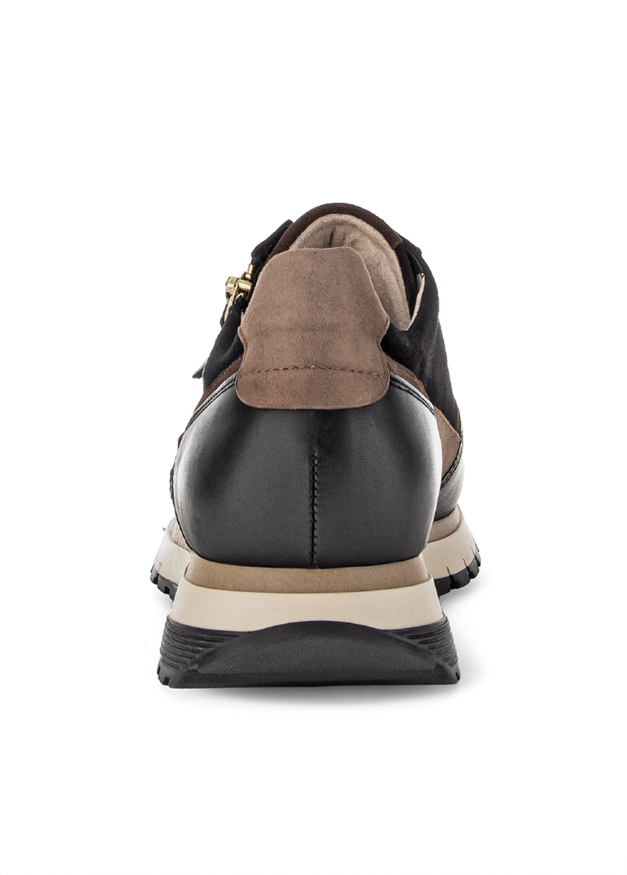 Baskets compensées en cuir multi effets Femme NOIR MARRON GAB-7637867 DO2