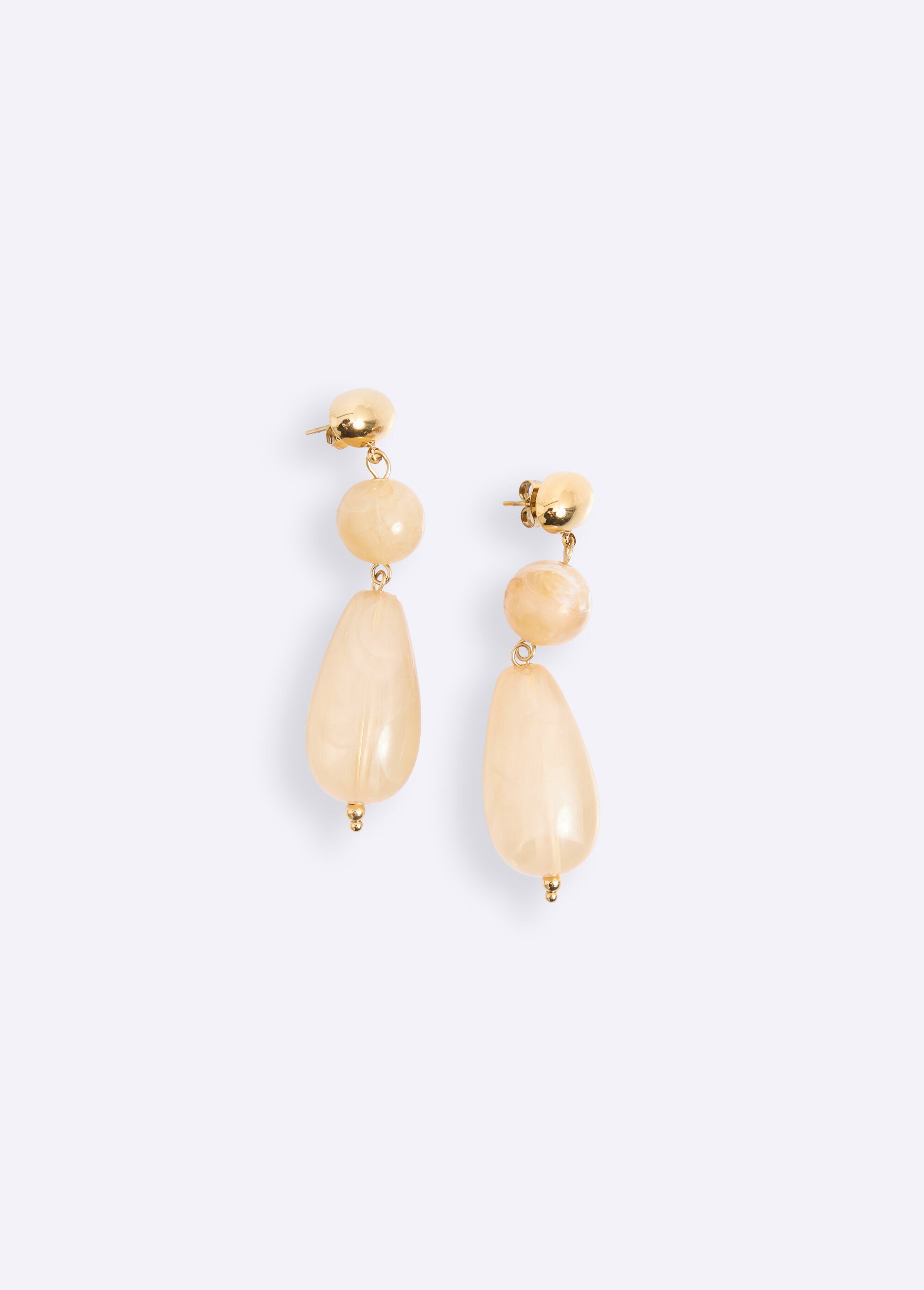 Boucle d'oreilles avec pendants résine