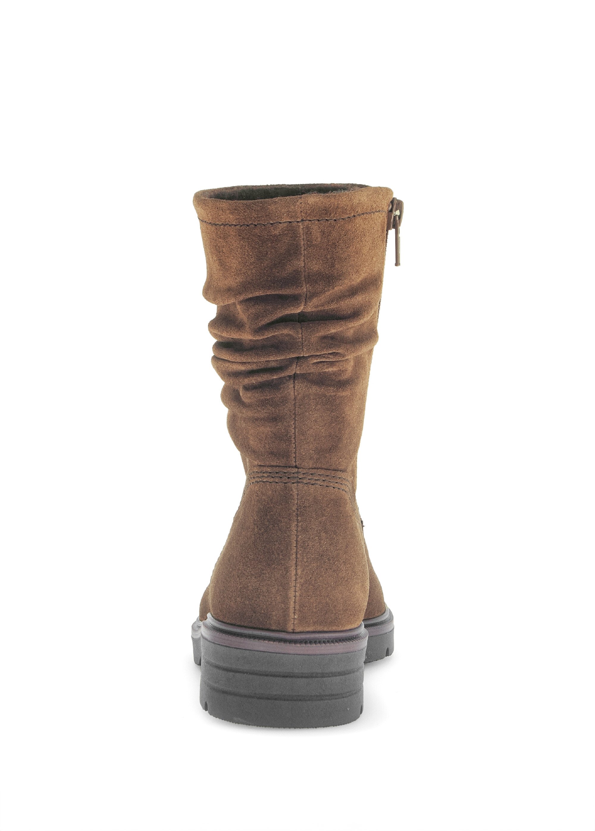 Boots casual en cuir plissé aspect daim Femme WHISKY GAB-7465518 DO2