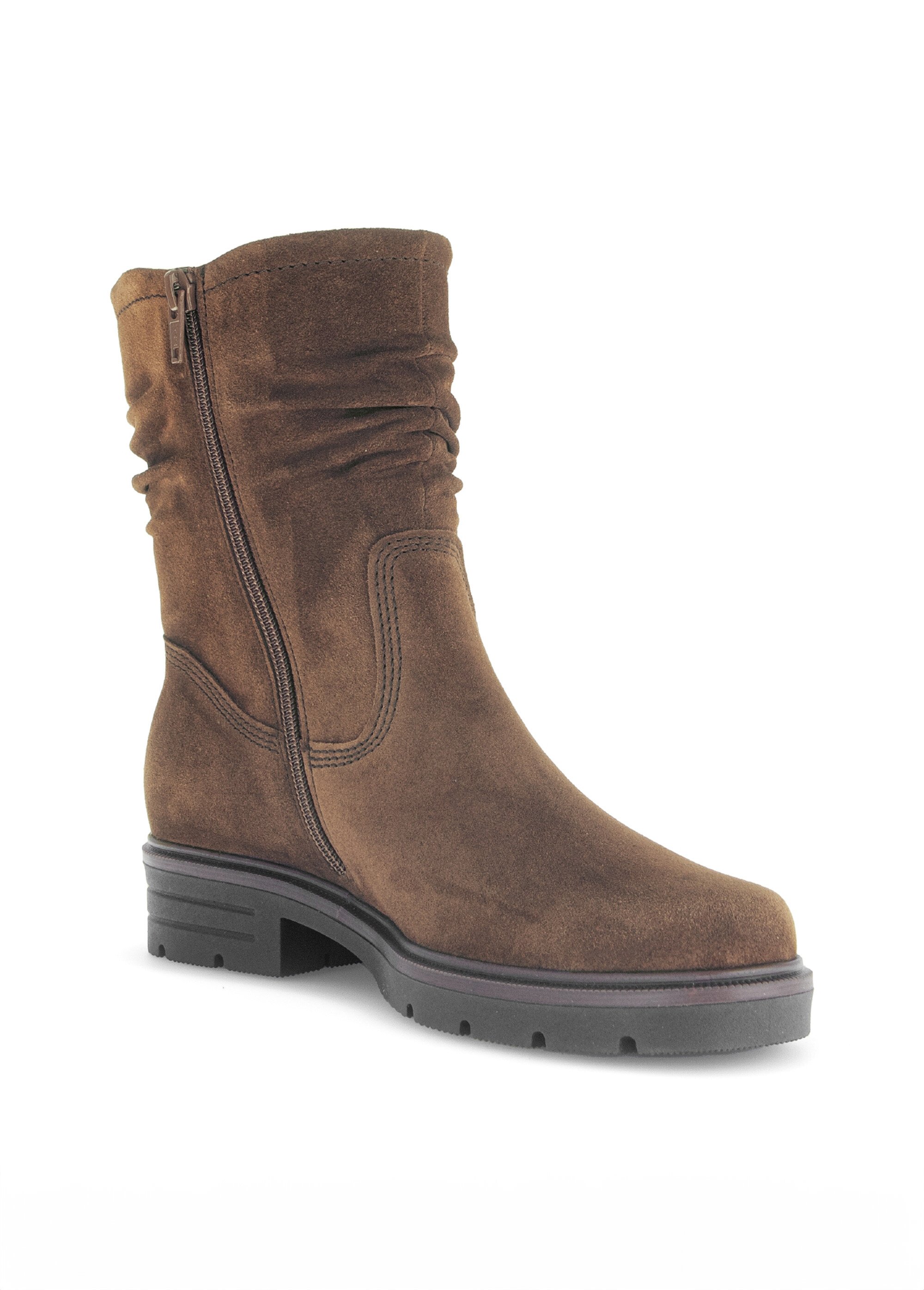 Boots casual en cuir plissé aspect daim Femme WHISKY GAB-7465518 FA1