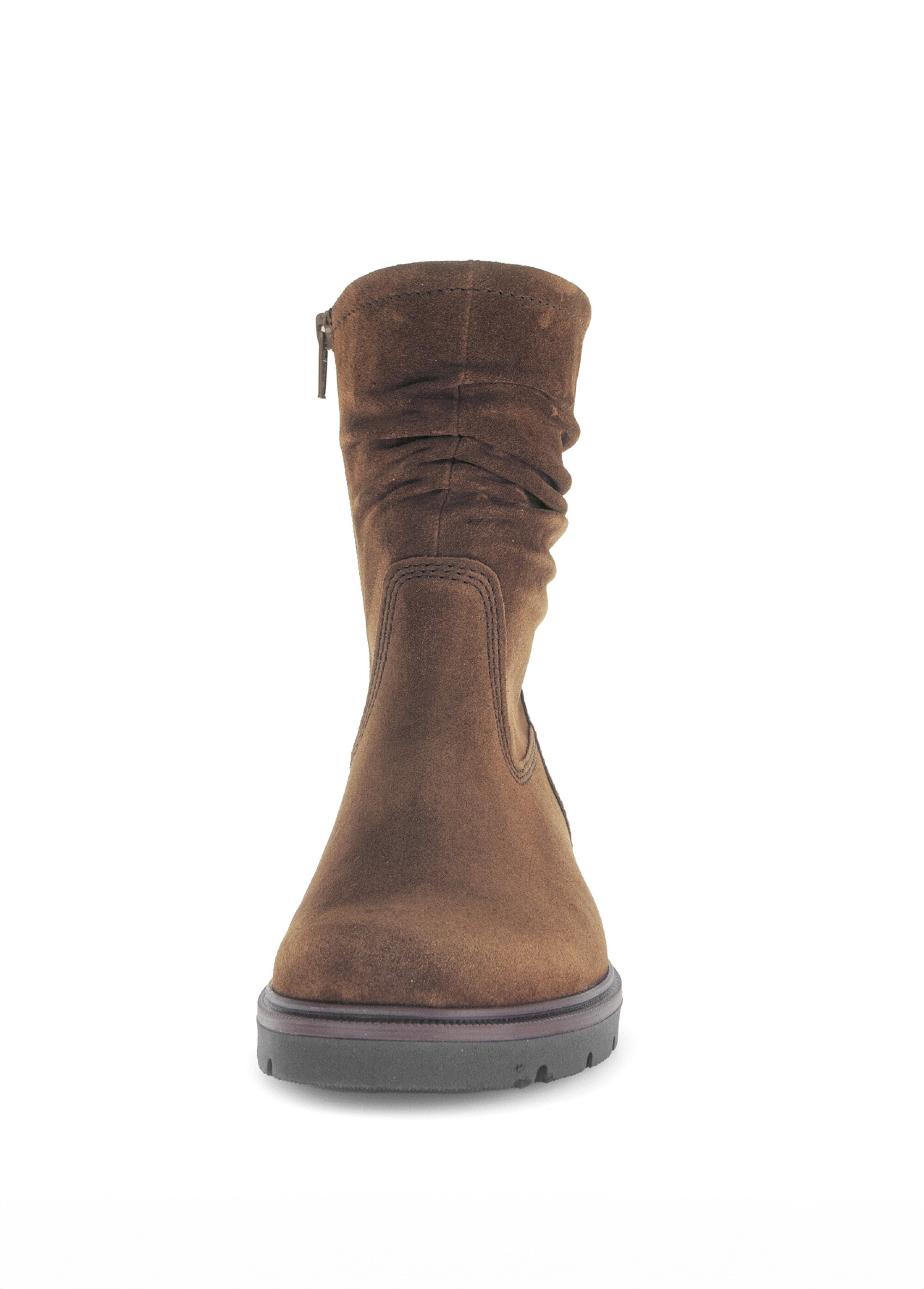 Boots casual en cuir plissé aspect daim Femme WHISKY GAB-7465518 FA2