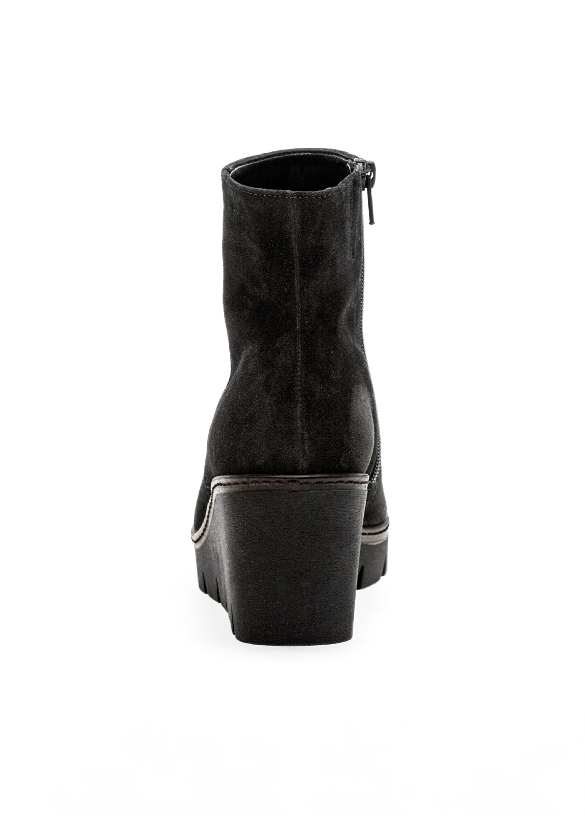 Boots en cuir aspect daim, compensées Femme Noir GAB-7478017 DO2