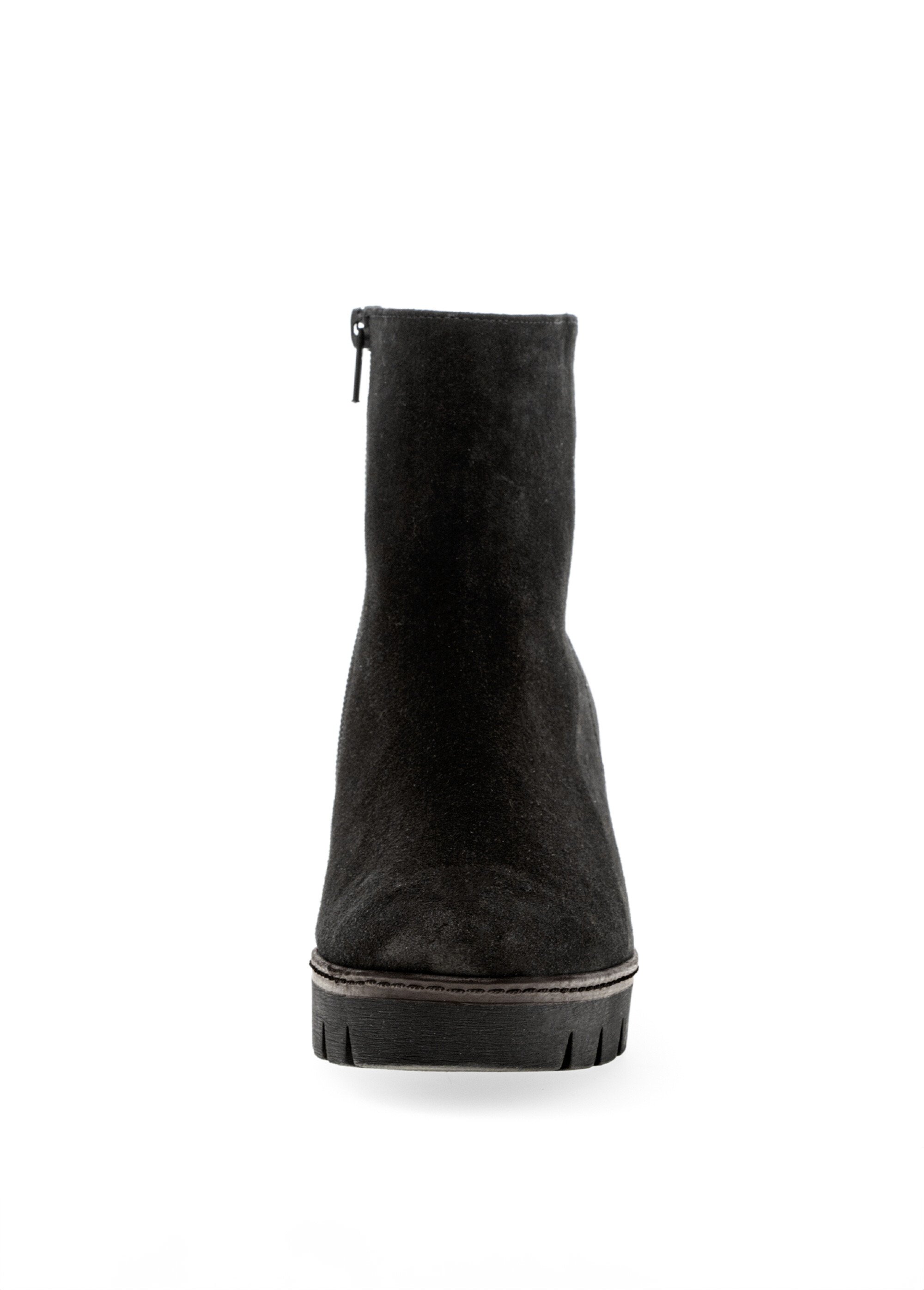 Boots en cuir aspect daim, compensées Femme Noir GAB-7478017 FA2
