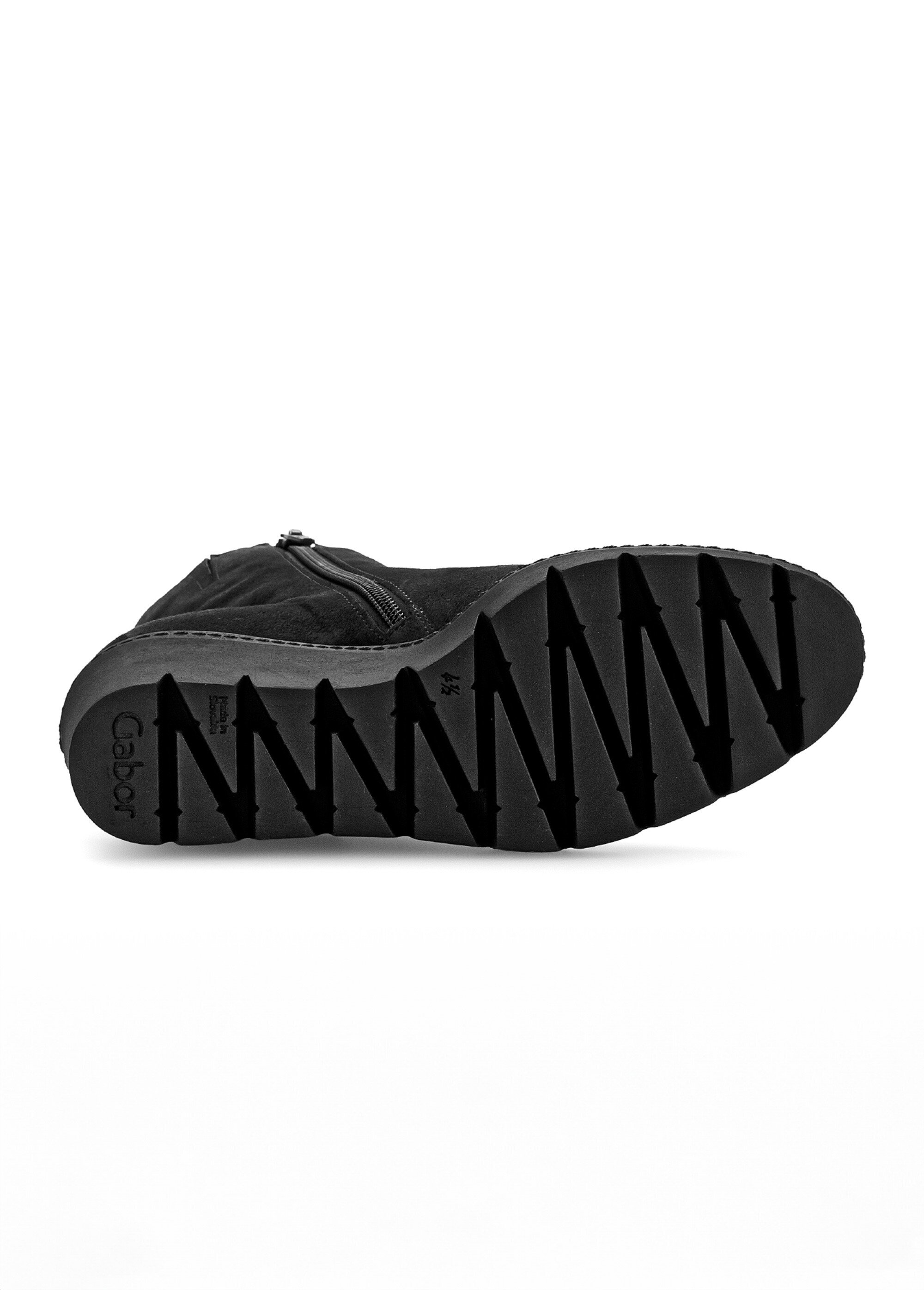 Boots en cuir aspect daim, compensées Femme Noir GAB-7478017 UN1
