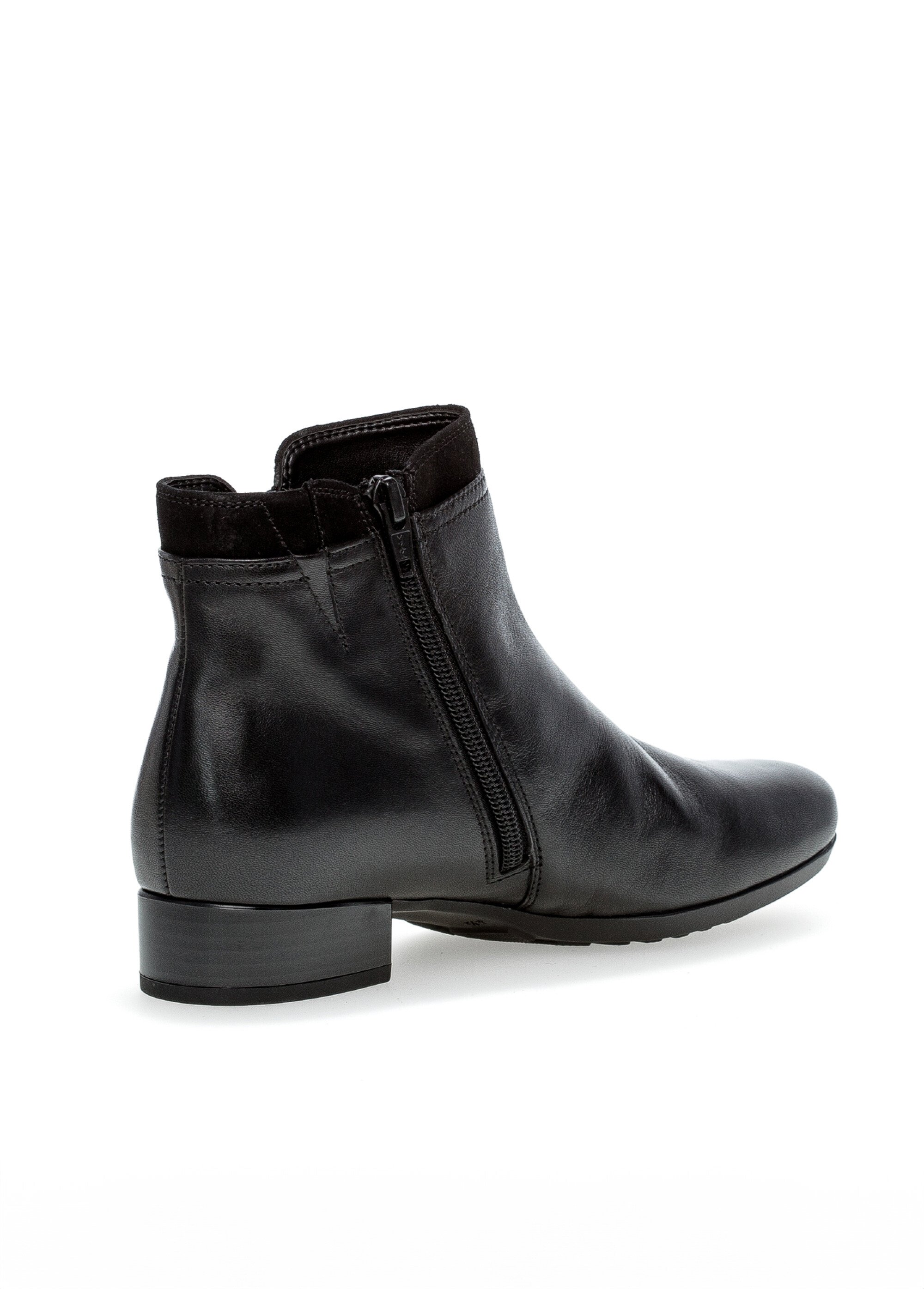 Boots zippées en cuir petit talon Femme Noir GAB-7271857 DO1