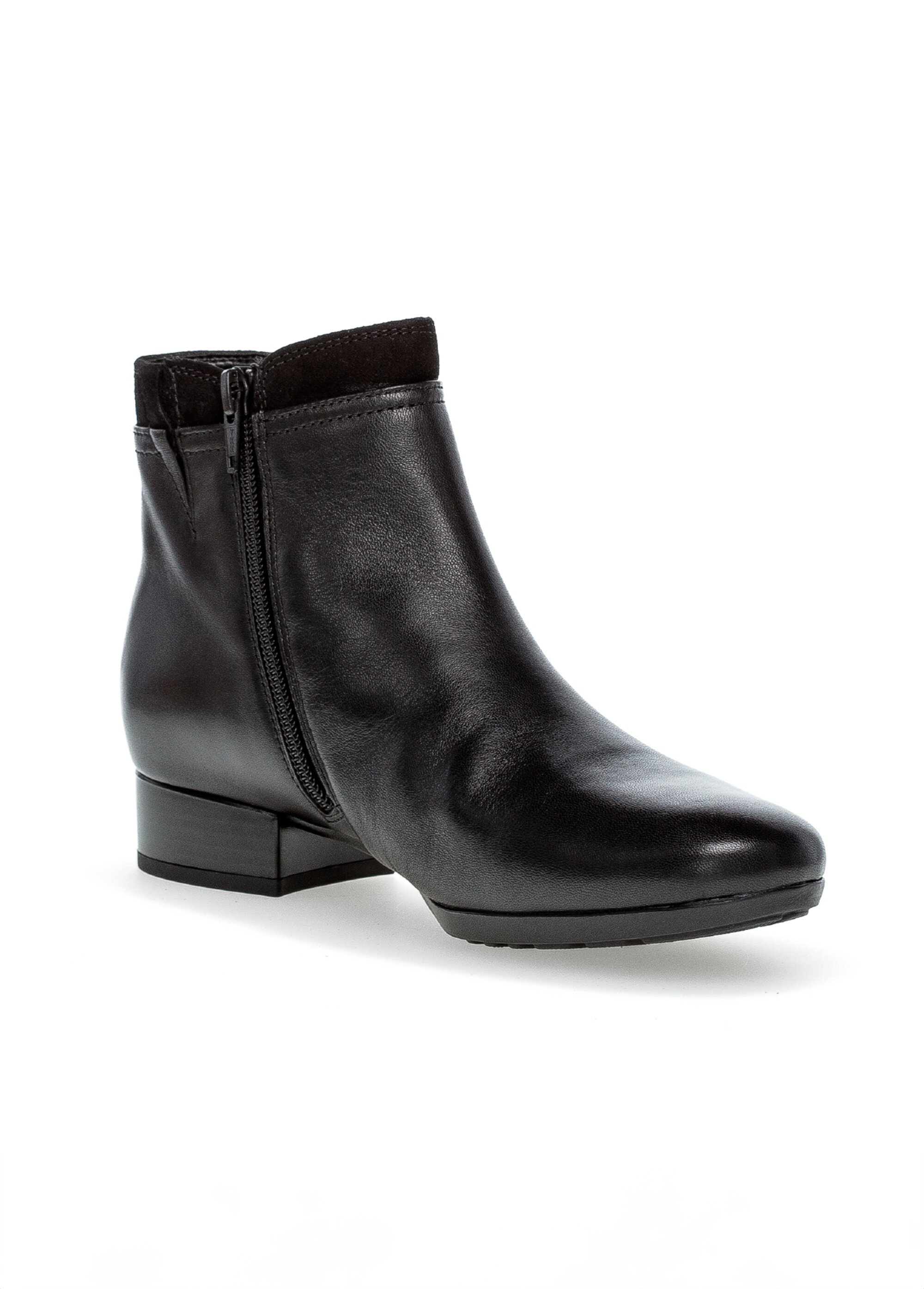 Boots zippées en cuir petit talon Femme Noir GAB-7271857 FA1