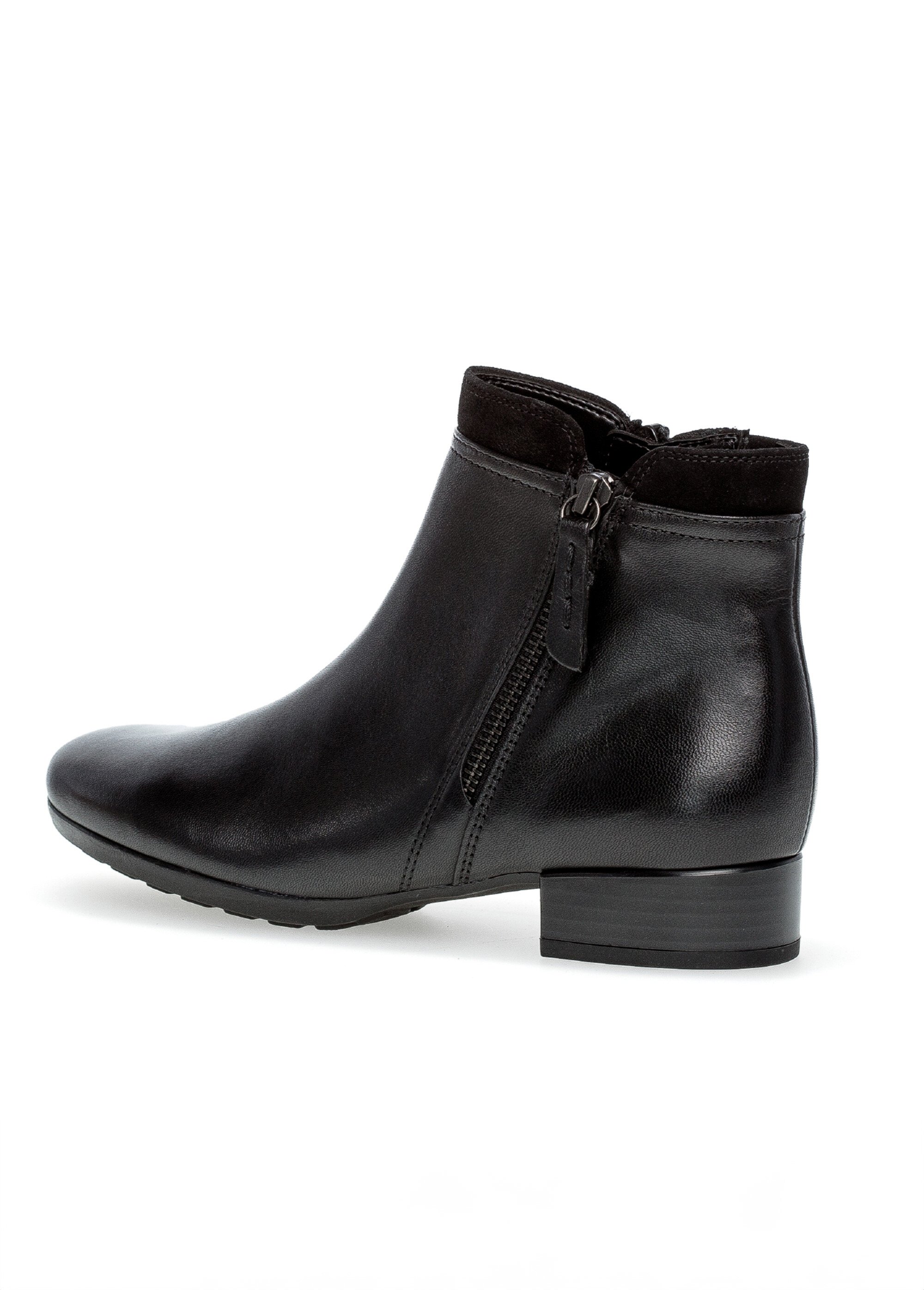 Boots zippées en cuir petit talon Femme Noir GAB-7271857 GA1
