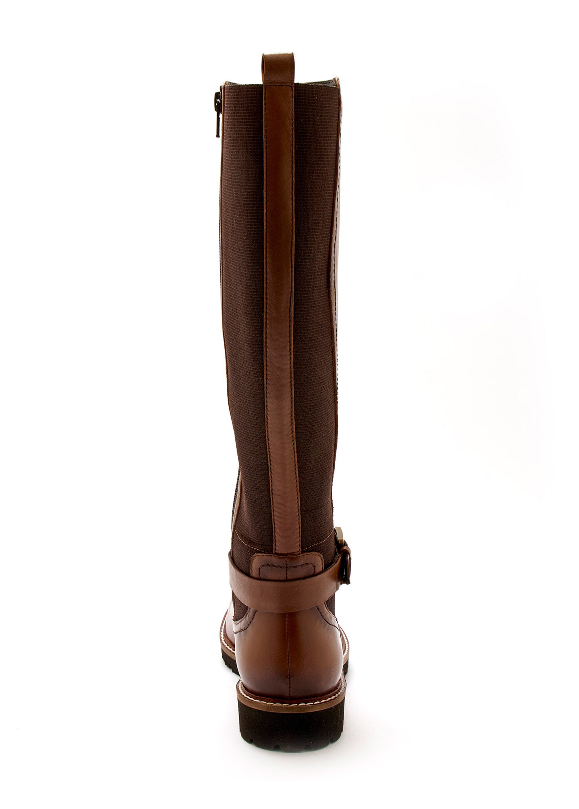 Bottes cavalières en cuir, talon plat