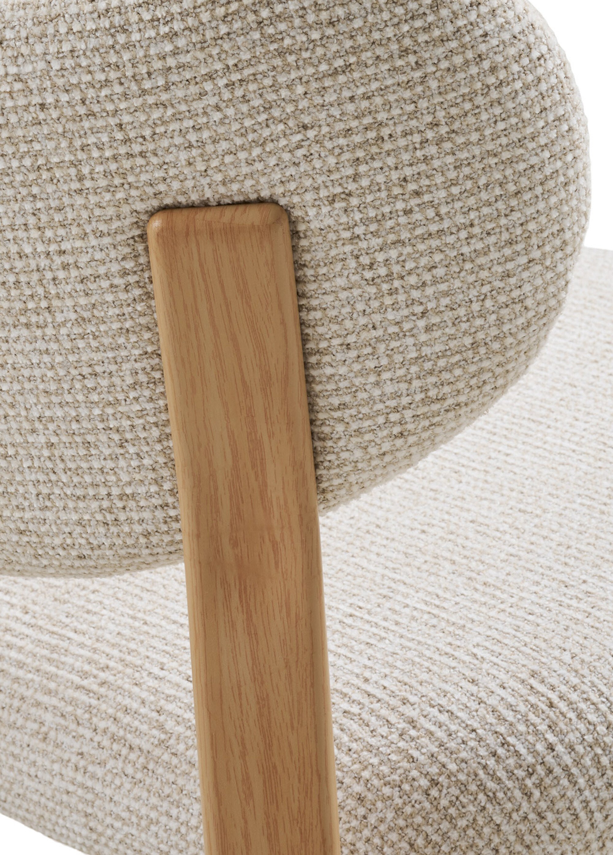 Chaise tissu structure façon bois SAVINA SABLE ET NATUREL HN-1001485 DE3