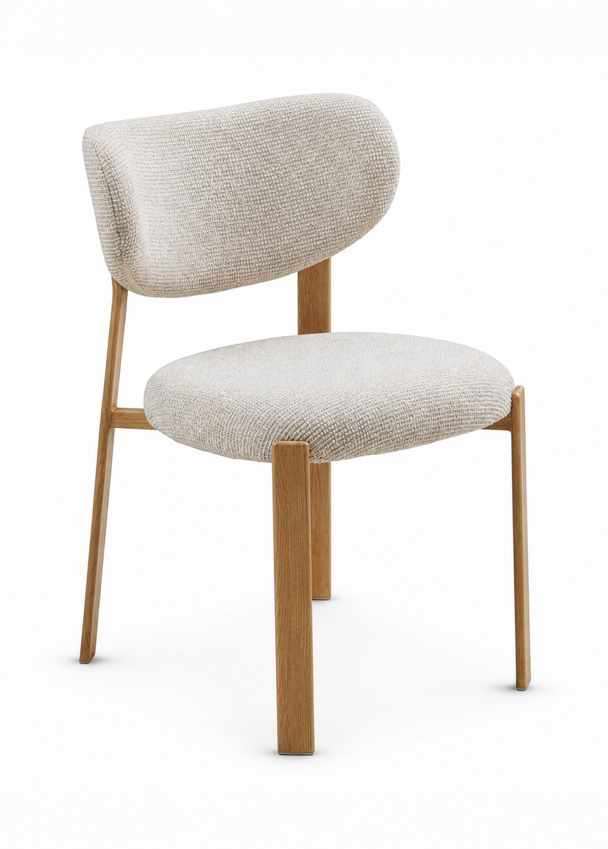 Chaise tissu structure façon bois SAVINA
