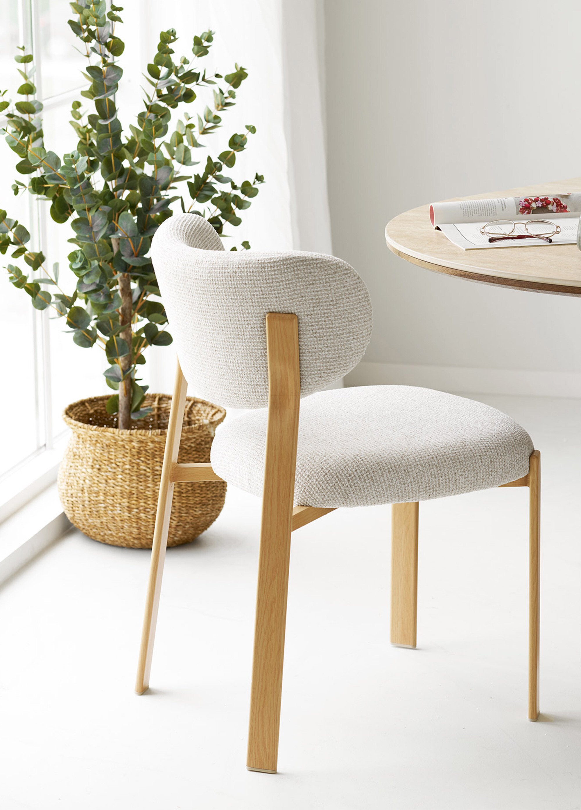 Chaise tissu structure façon bois SAVINA SABLE ET NATUREL HN-1001485 SI1