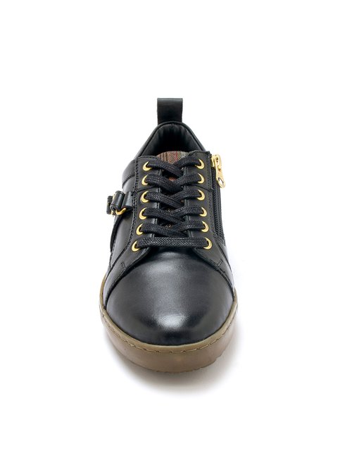 Baskets en cuir avec lacets et boucle Femme Noir OCHIMAY FA2