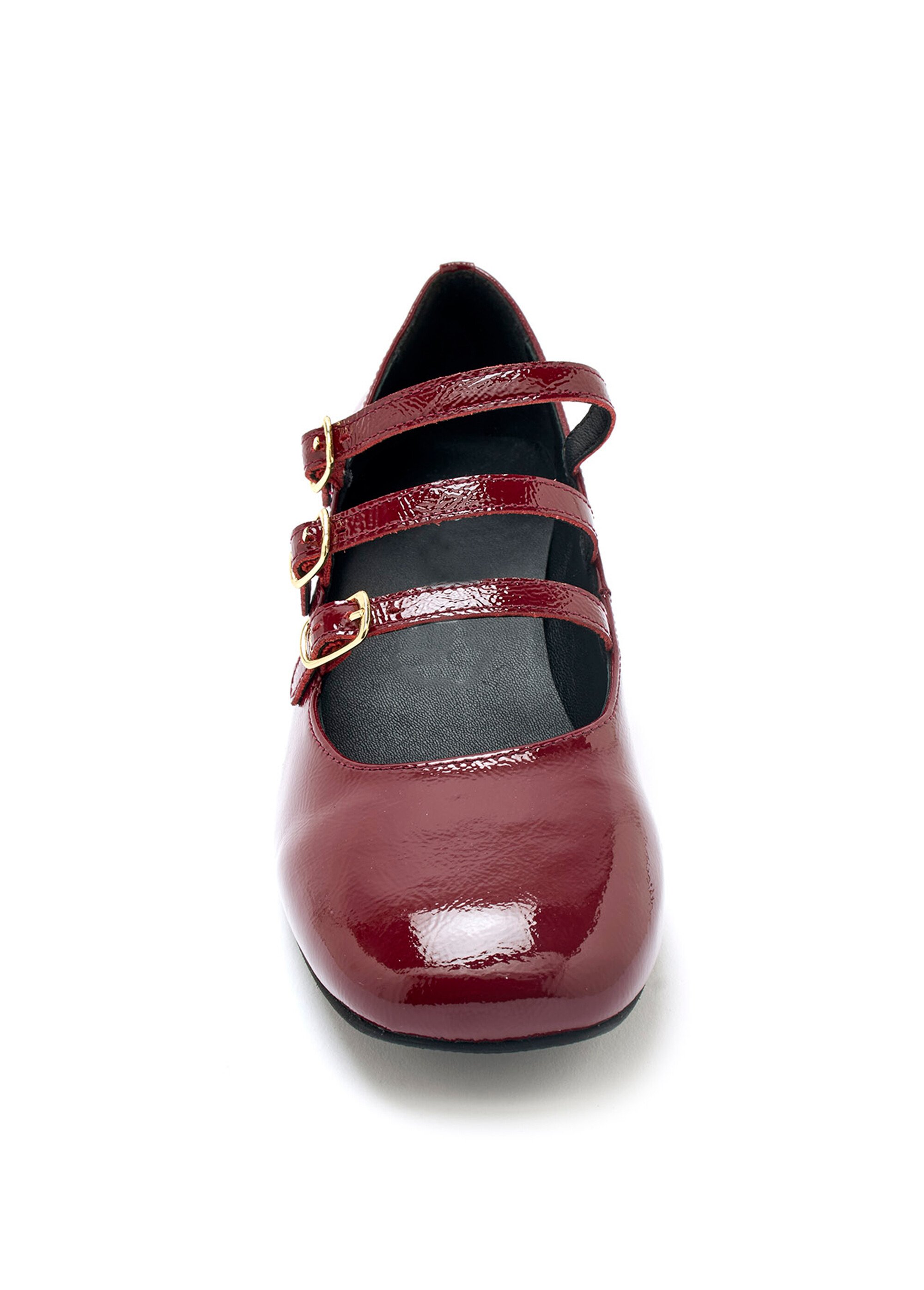 Babies en cuir à talon Femme Rouge ODE FA2