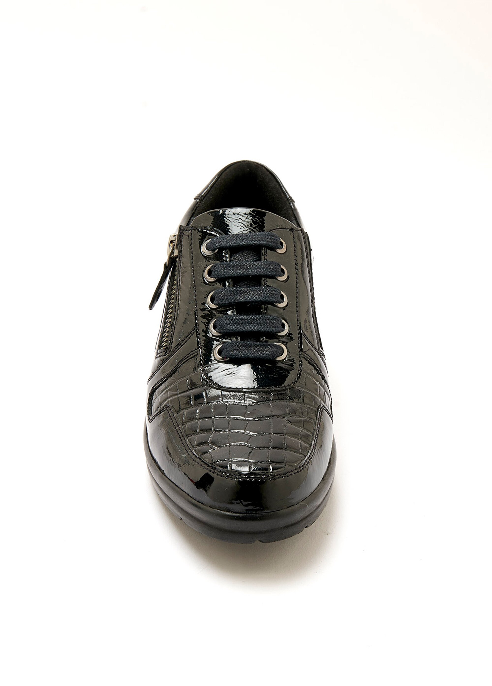 Derbys cuir verni à lacets Femme Noir OCCIDENT FA2