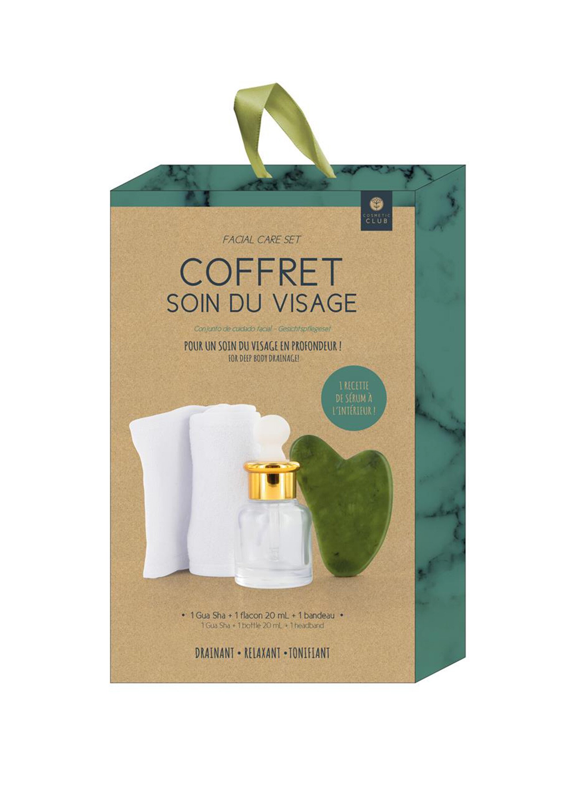 Coffre soin visage Gua sha 3 pièces Blanc CMP-SC29573 DE1