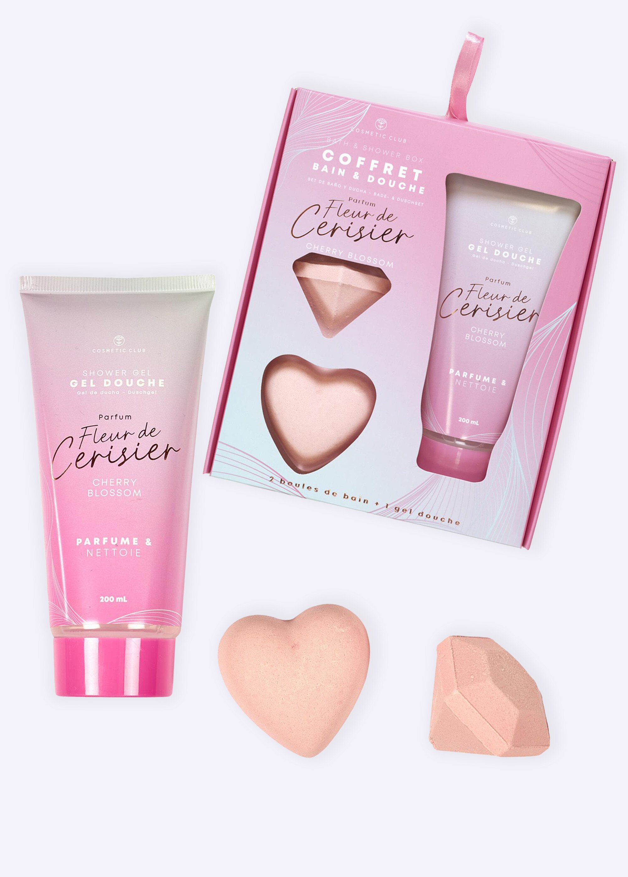 Coffret bain 3 pièces Fleur de cerisier Rose CMP-SC40045 FA1