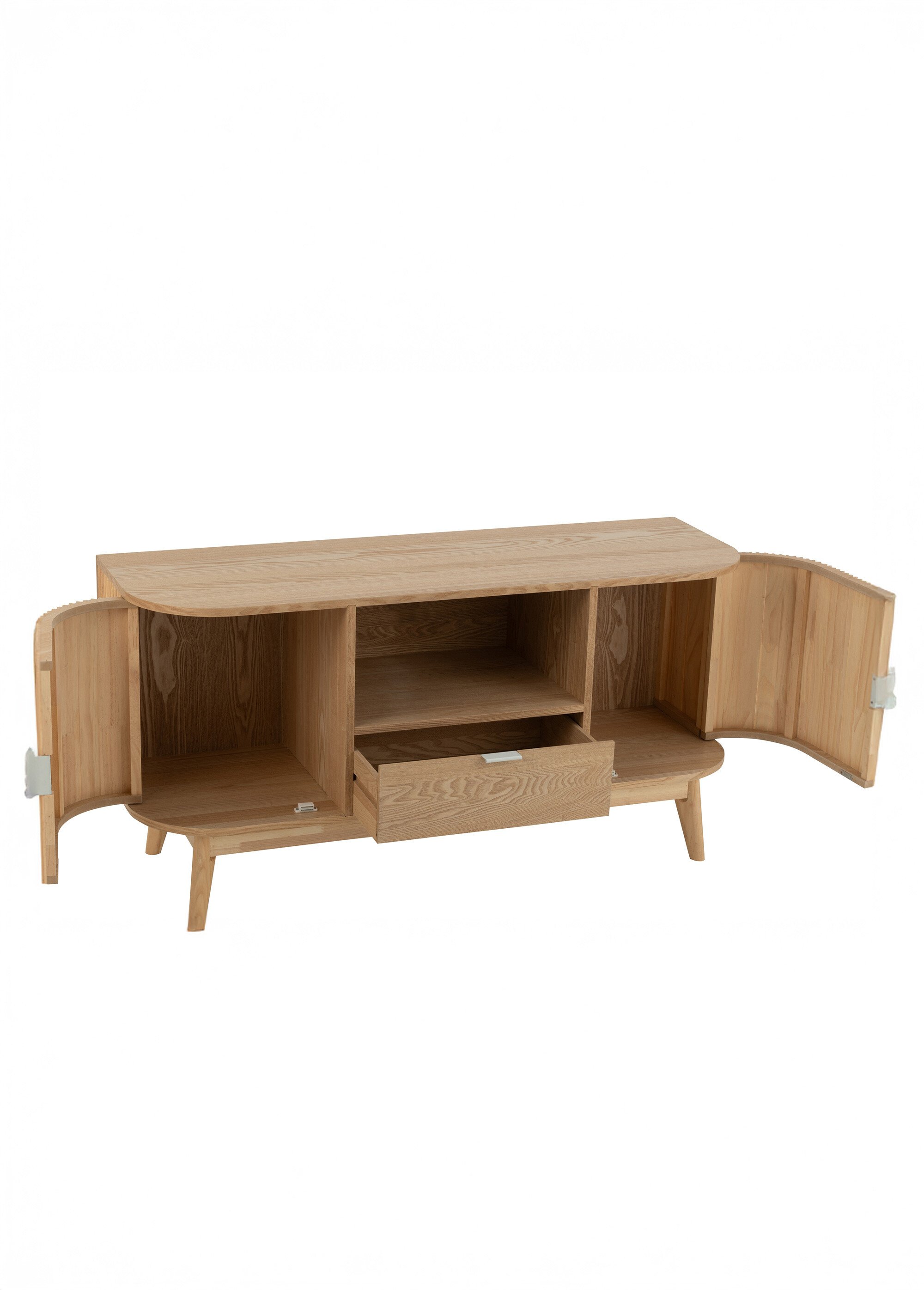 Commode en pin avec 2 portes rainurées