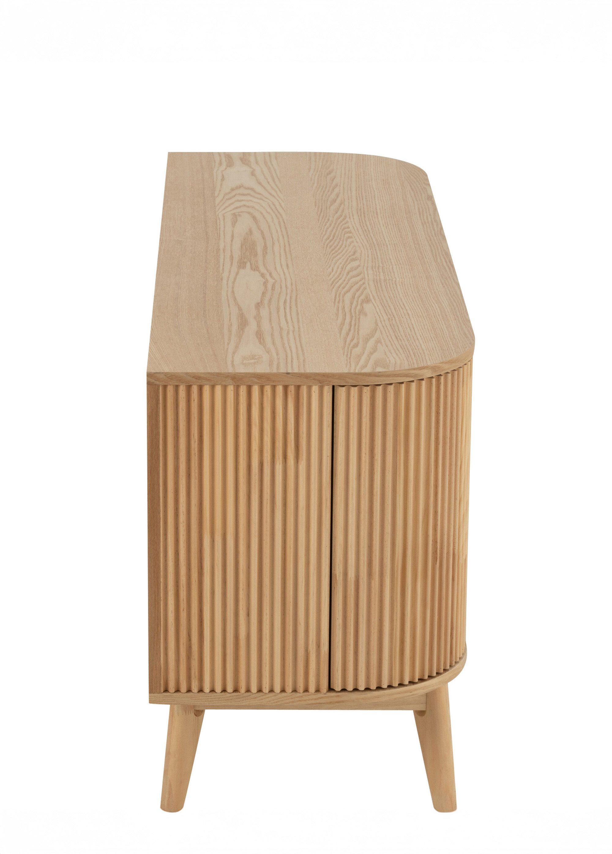 Commode en pin avec 2 portes rainurées BEIGE JP-50772 DR1