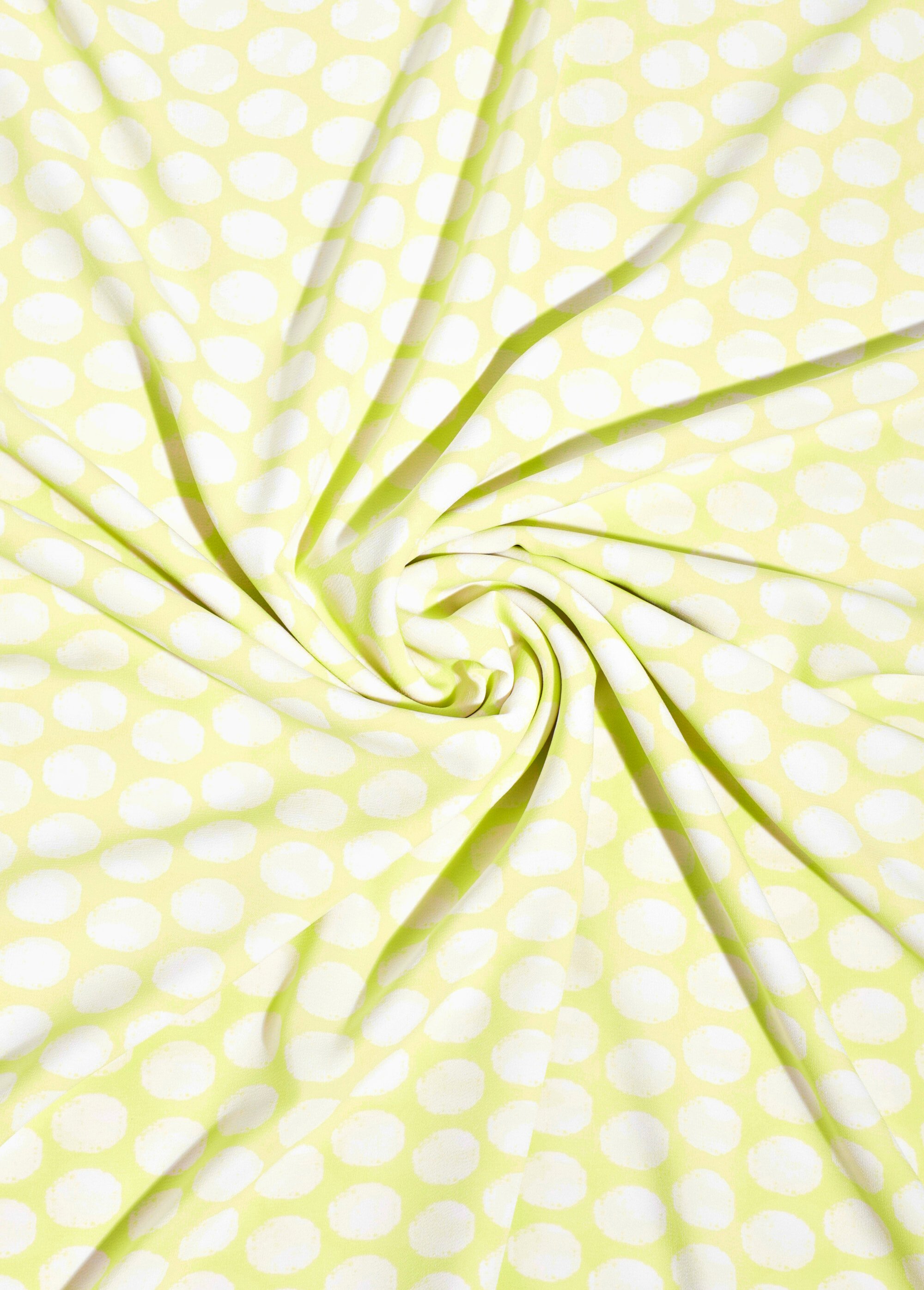Coupon tissu habillement voile, pois JAUNE COT147994 FA1
