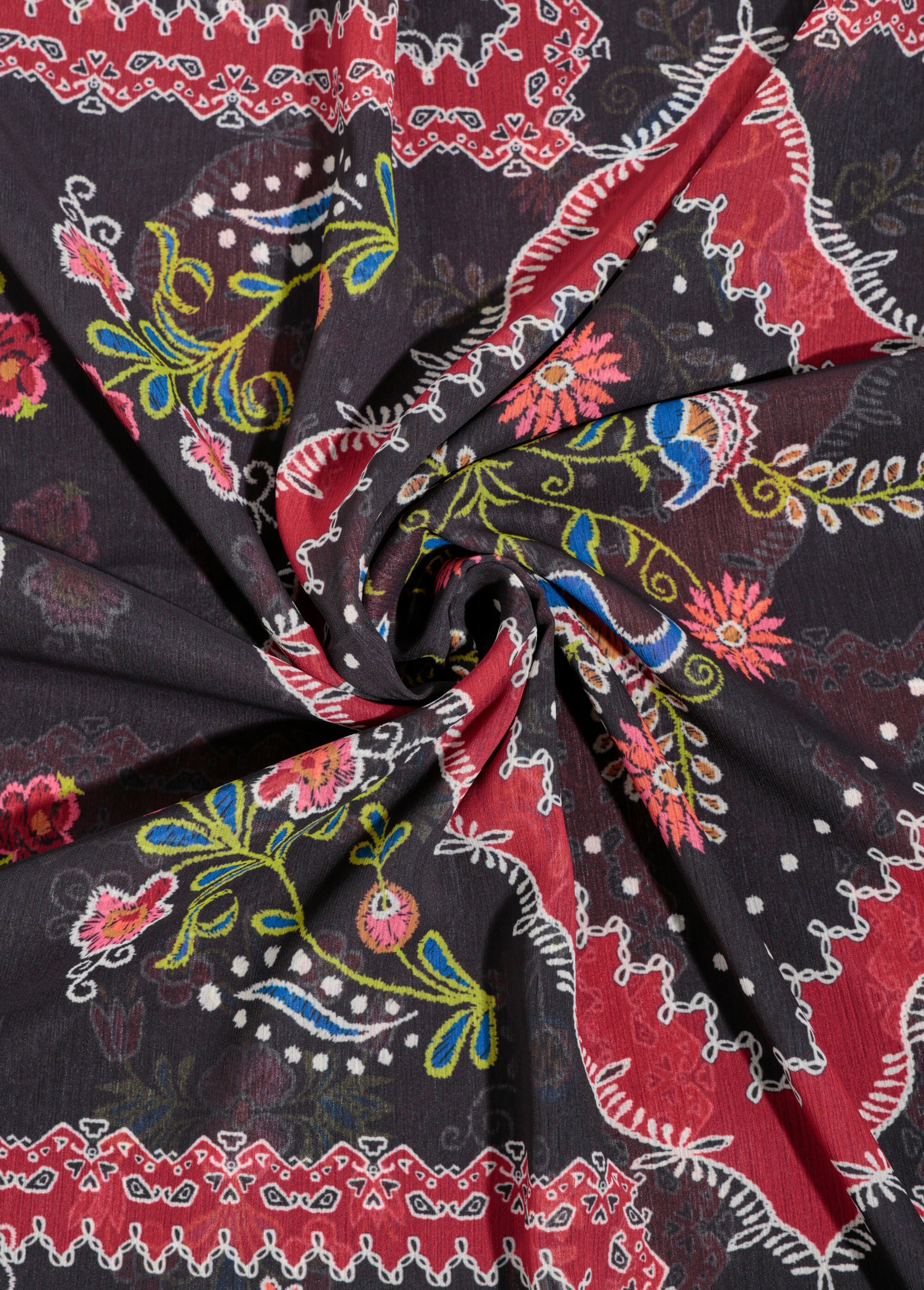 Coupon tissu habillement, voile Polka NOIR COT123116 FA1